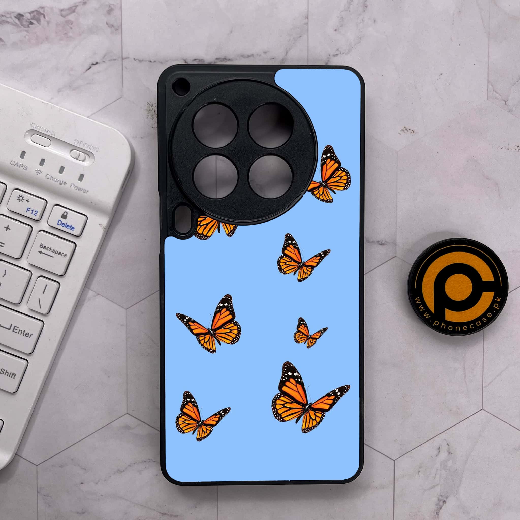 Tecno Camon 30 Premier - Butterflies Design Series - Premium Metal Printed soft Bumper shock Proof Case