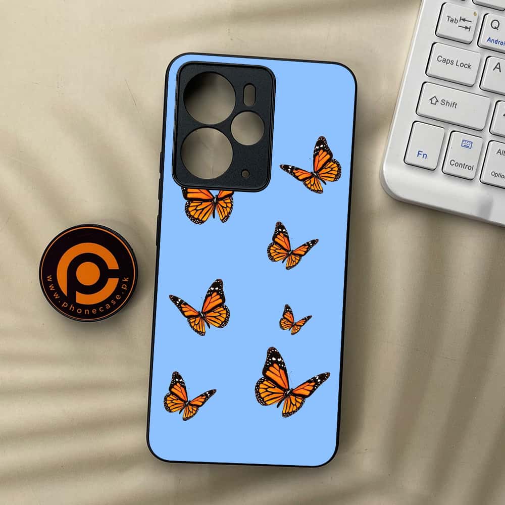 Realme 14T 5G - Butterflies Design Series - Premium Metal Printed soft Bumper Shock Proof Case