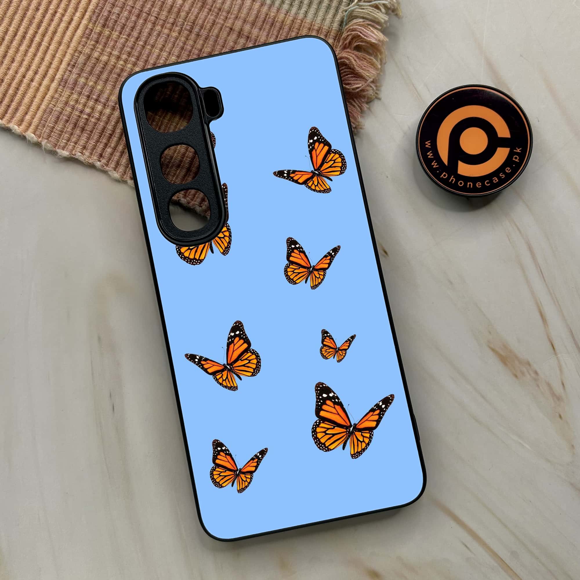Vivo Y400 - Butterflies Design Series - Premium Metal Printed soft Bumper shock Proof Case