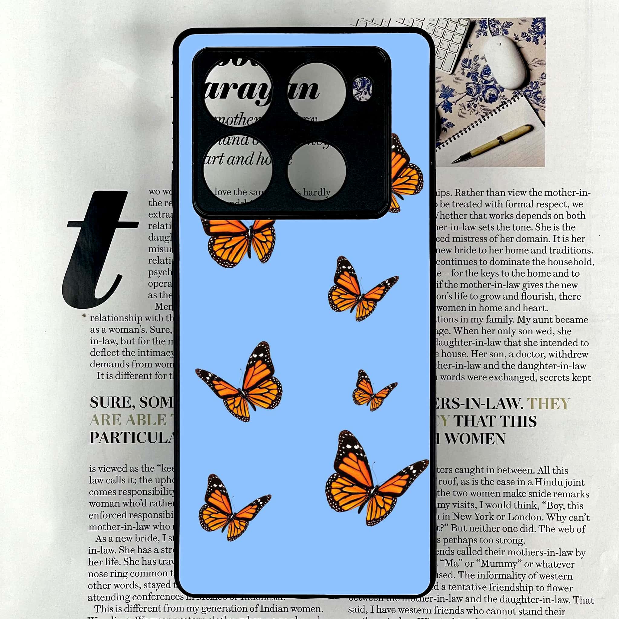 Infinix Note 40 Pro Plus - Butterflies Design Series - Premium Metal Printed soft Bumper shock Proof Case