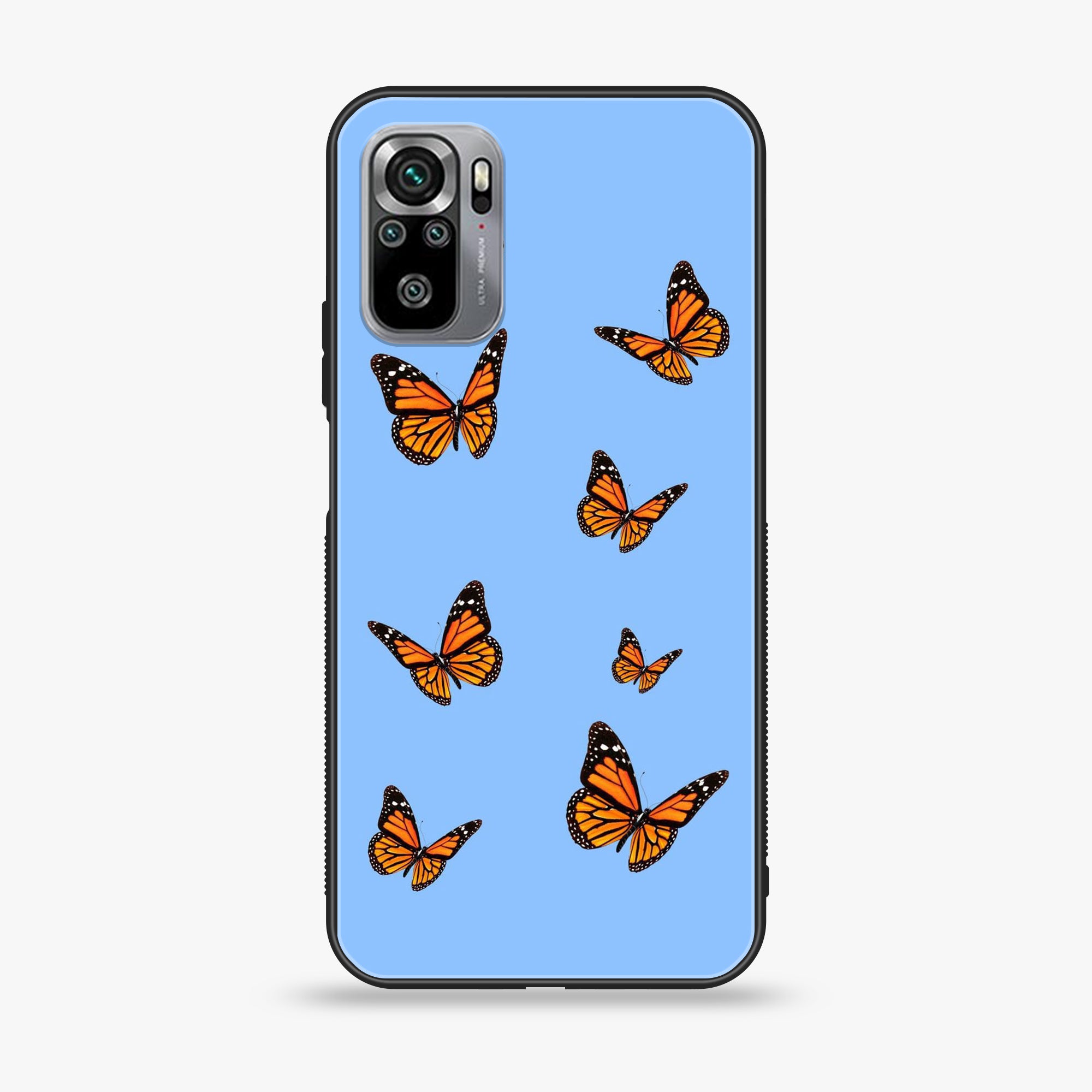 Xiaomi Redmi Note 10S- Butterflies Design Series - Premium Printed Glass soft Bumper shock Proof Case