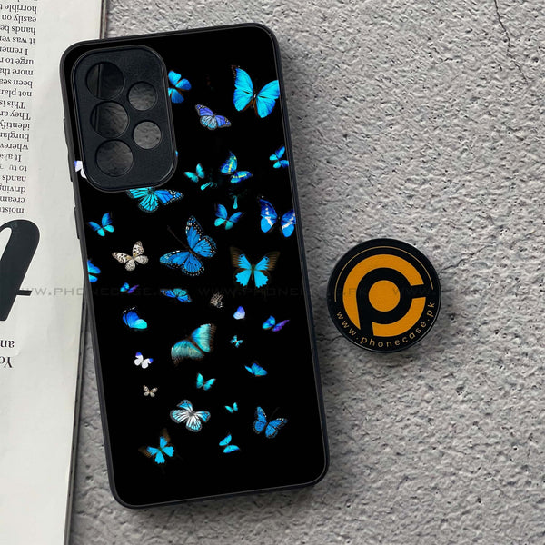 Samsung Galaxy A33- Butterflies Design 4  - Premium Printed Glass soft Bumper shock Proof Case CS-39503