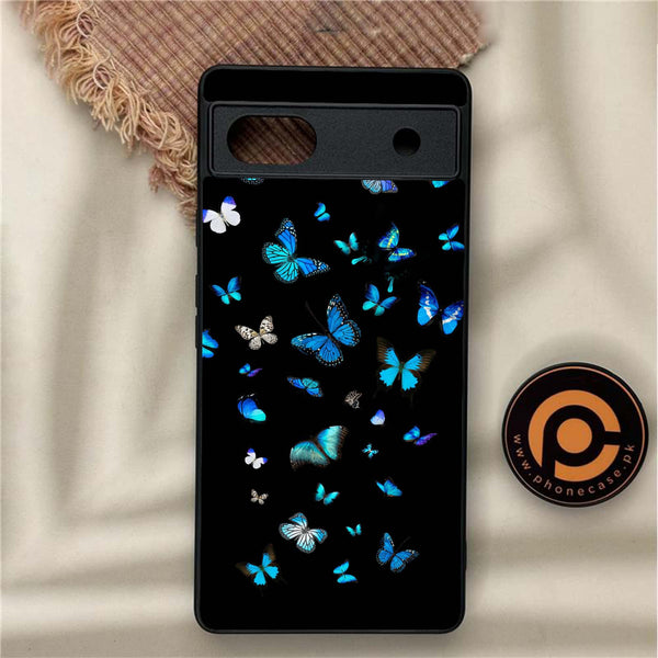 Google Pixel 6A - Butterflies Design  4 - Premium Metal Printed soft Bumper Shock Proof Case CS-32057 CS-34865