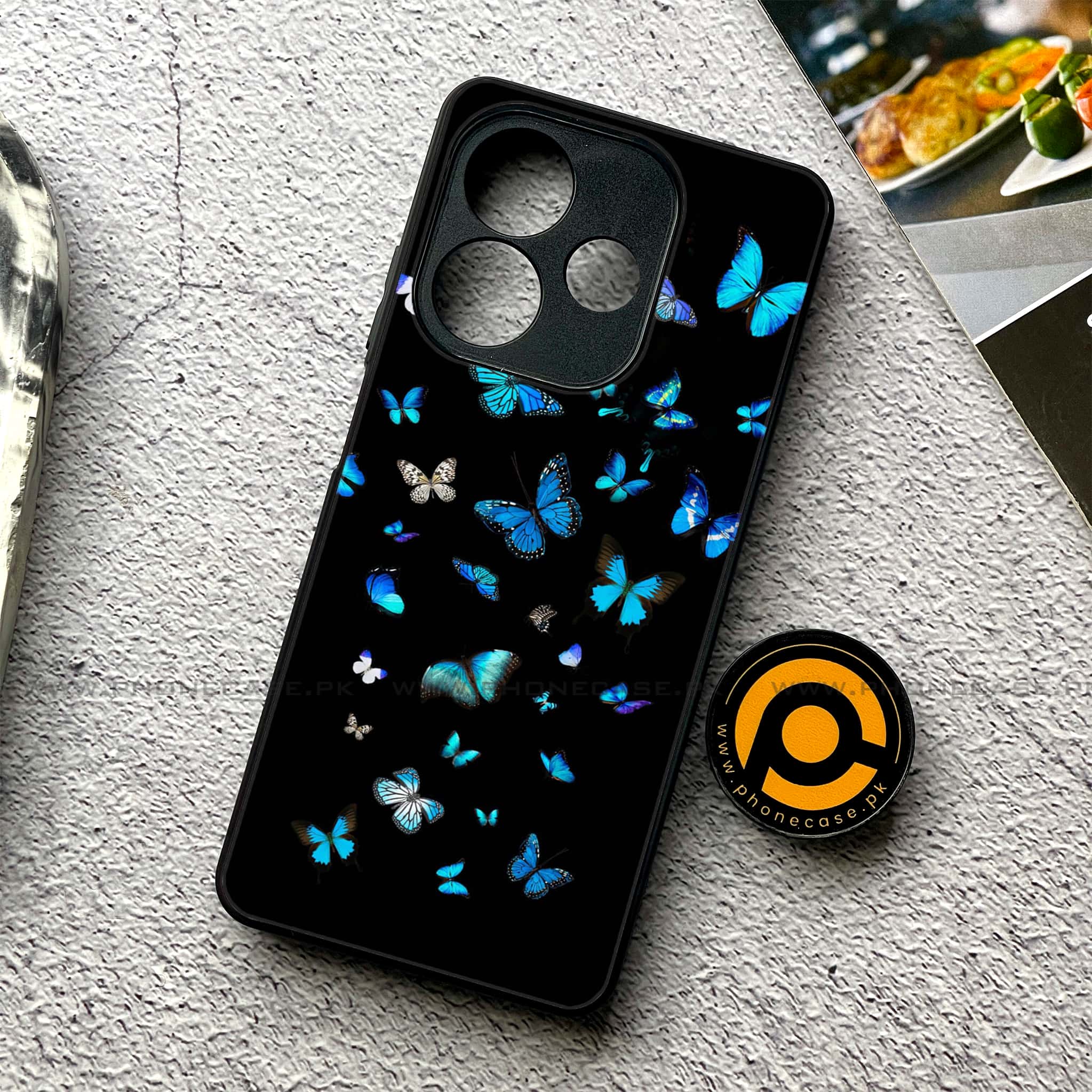 Oppo A5 Pro - Butterflies Design - Premium Metal Printed soft Bumper shock Proof Case  Biohazard Sign Series