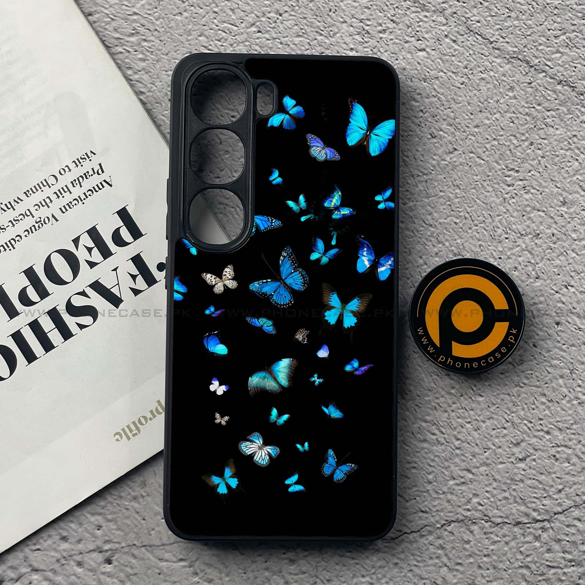 Vivo V40 Lite (IDN) - Butterflies Design Series - Premium Metal Printed soft Bumper Shock Proof Case