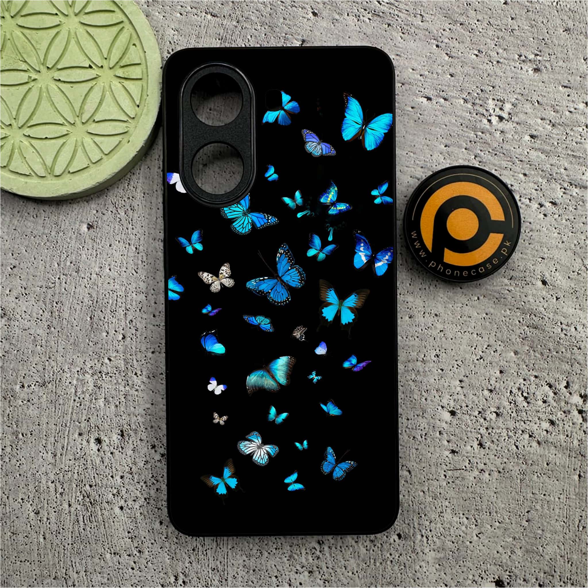 Xiaomi Poco X7 Pro 5G - Butterflies Design Series - Premium Metal  Printed soft Bumper shock Proof Case