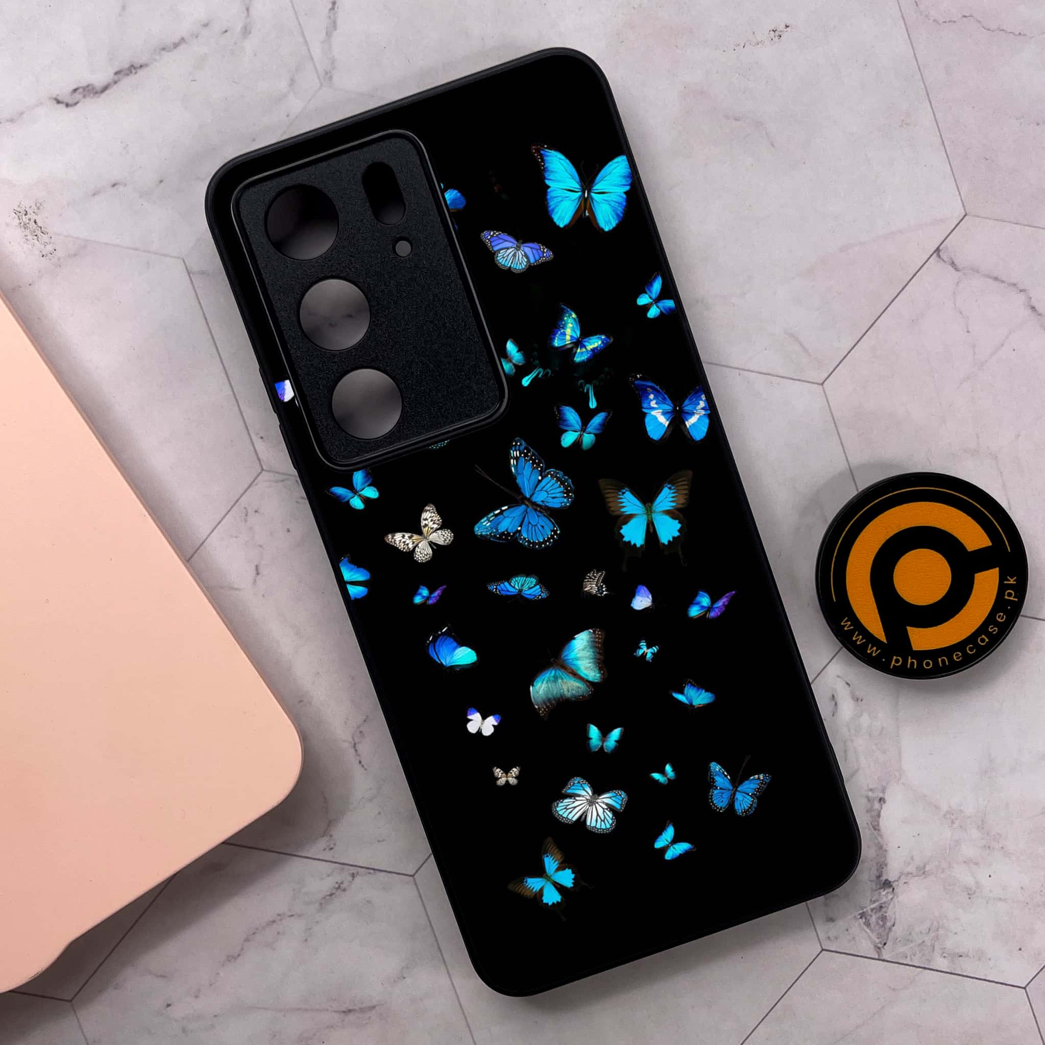 Realme C75x 4G - Butterflies Design Series - Premium Metal Printed soft Bumper shock Proof Case
