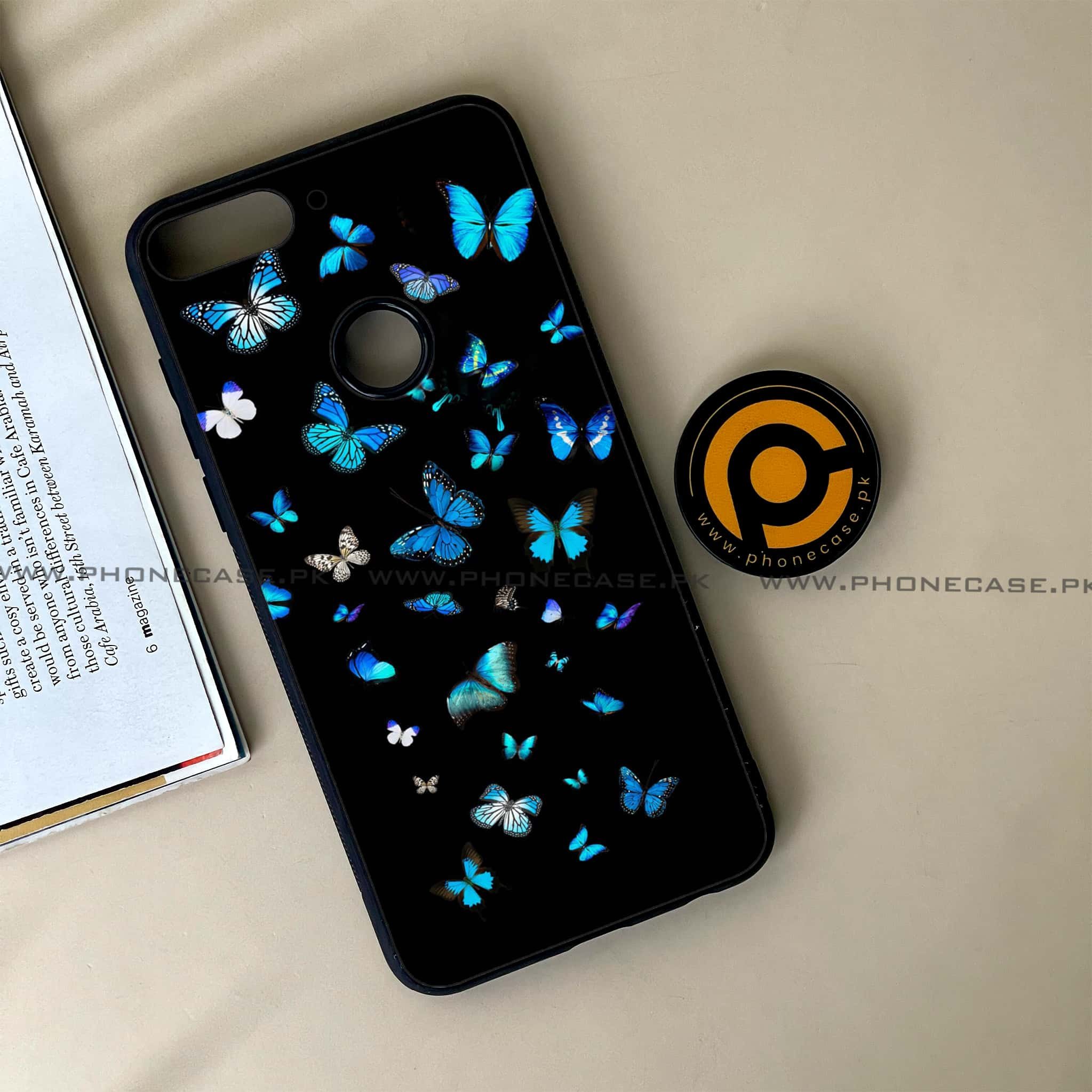 Huawei Y7 Prime (2018) - Butterflies Design Series - Premium Printed Glass soft Bumper shock Proof Case