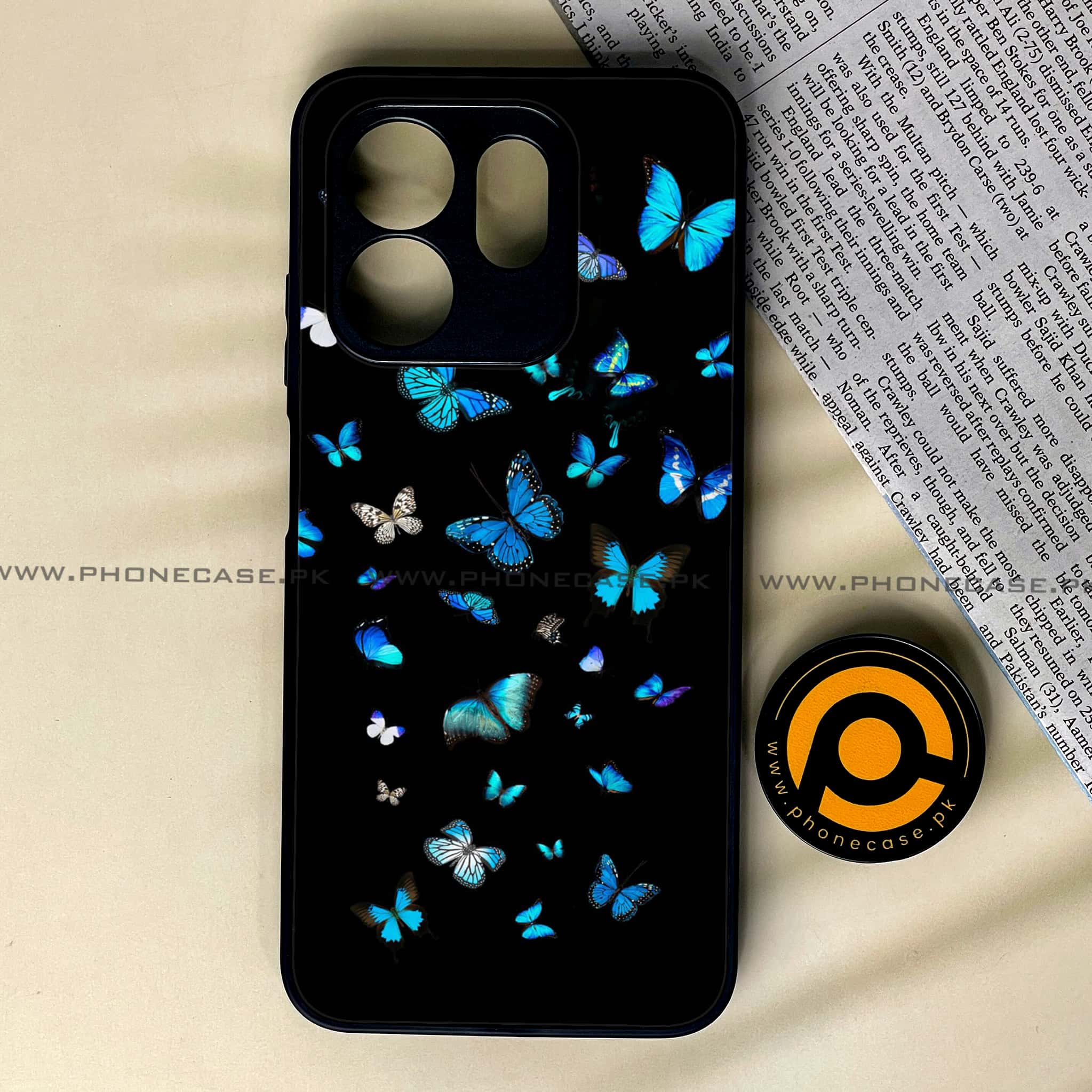 Infinix Smart 9 HD - Butterflies Design - Premium Metal Printed soft Bumper shock Proof Case