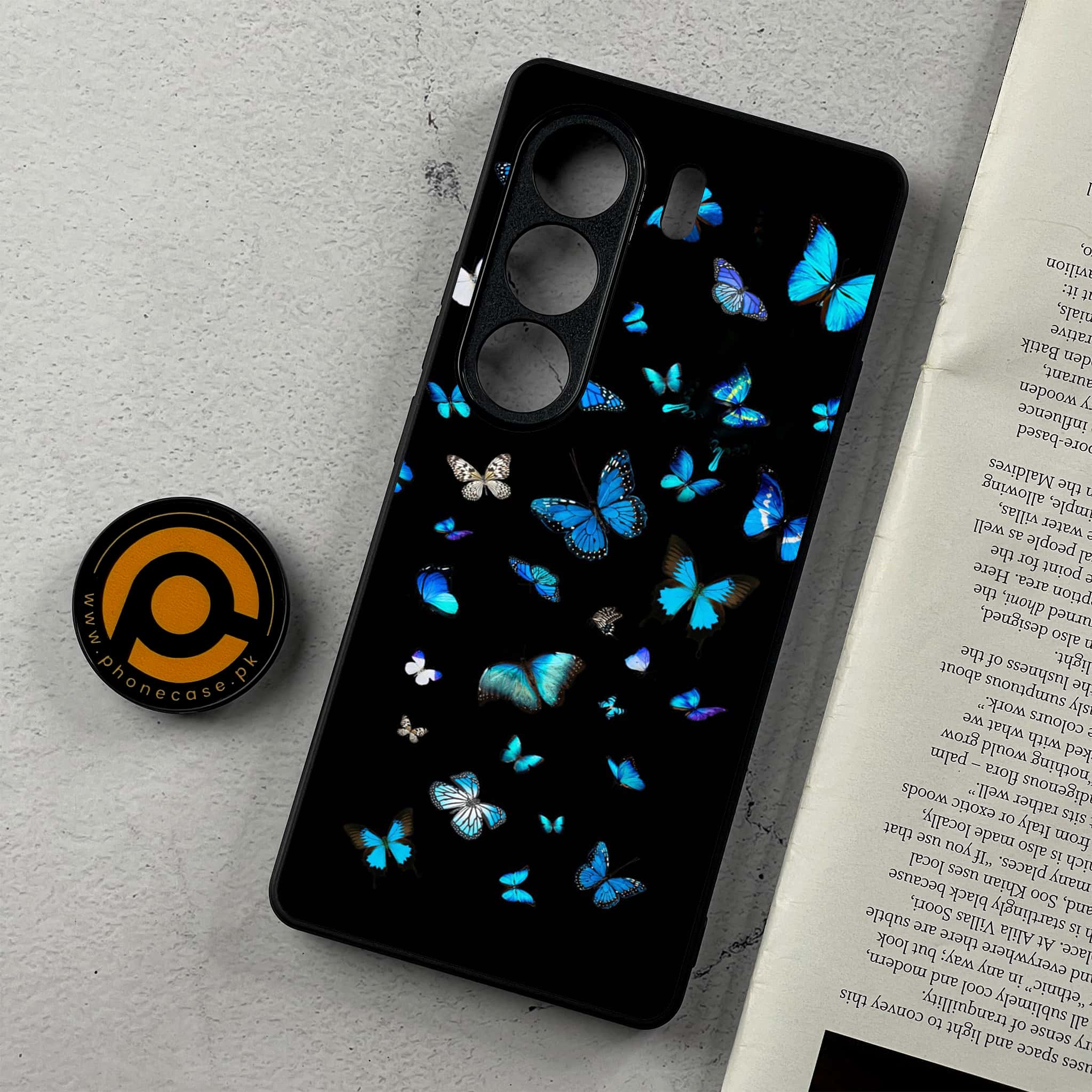 Tecno Camon 40 - Butterflies Design Series - Premium Metal Printed Soft Bumper Shockproof Case