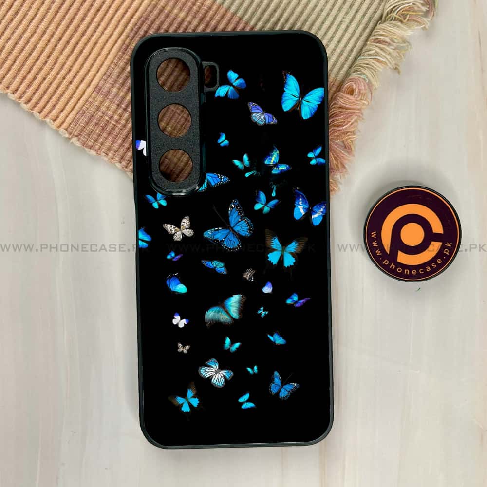 Infinix Hot 60i - Butterflies Design Series - Premium Metal Printed soft Bumper shock Proof Case