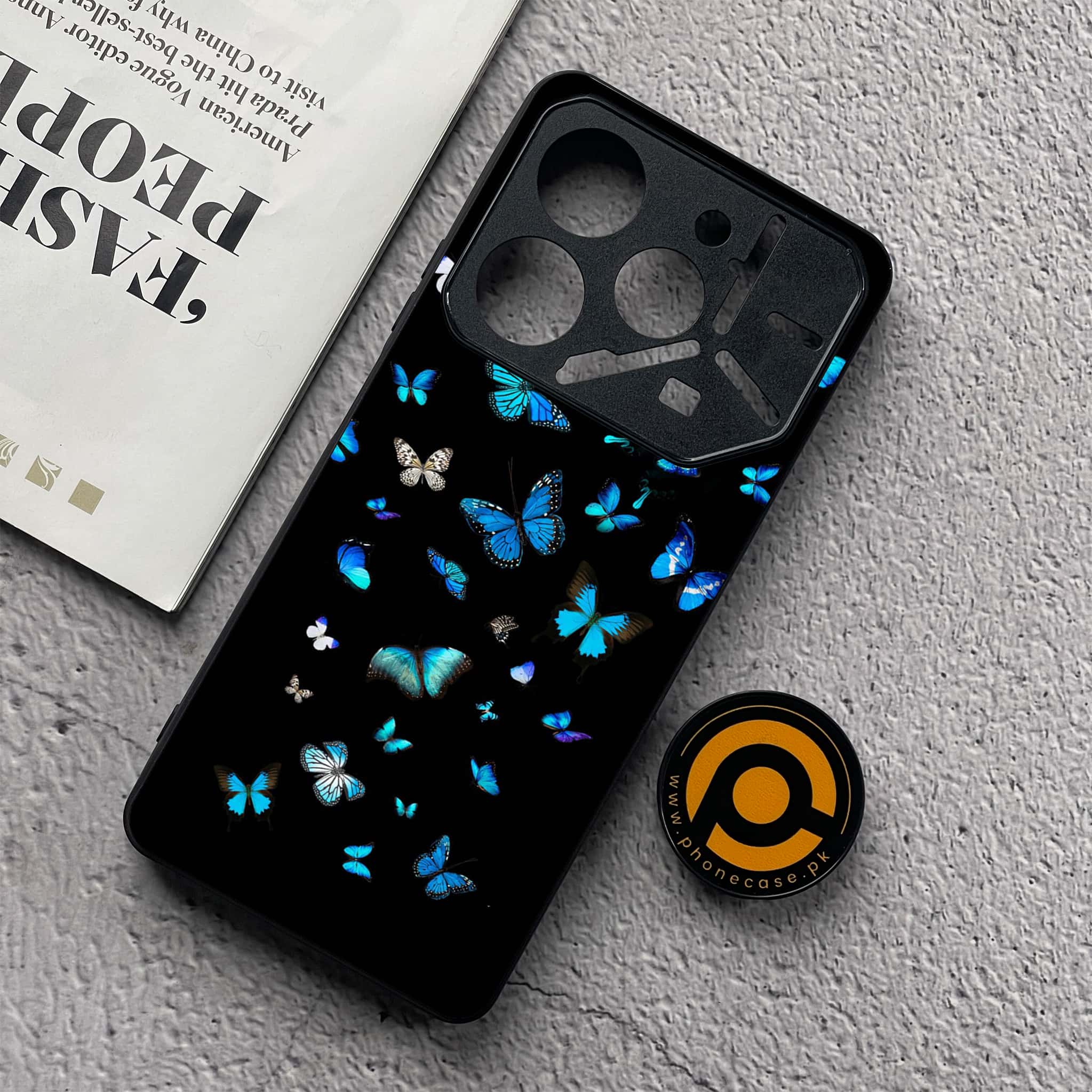 Tecno Pova 6 Neo - Butterflies Design Series - Premium Metal  Printed soft Bumper shock Proof Case