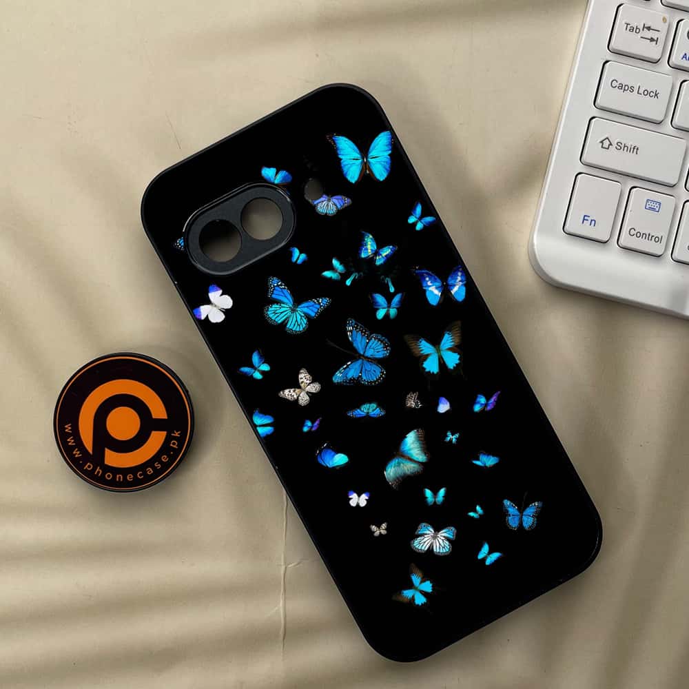 Google Pixel 9a - Butterflies Design Series - Premium Metal Printed soft Bumper Shock Proof Case