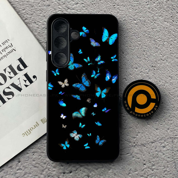 Samsung Galaxy S25 - Butterflies Design 4  Premium Metal Printed soft Bumper shock Proof Case CS-39459