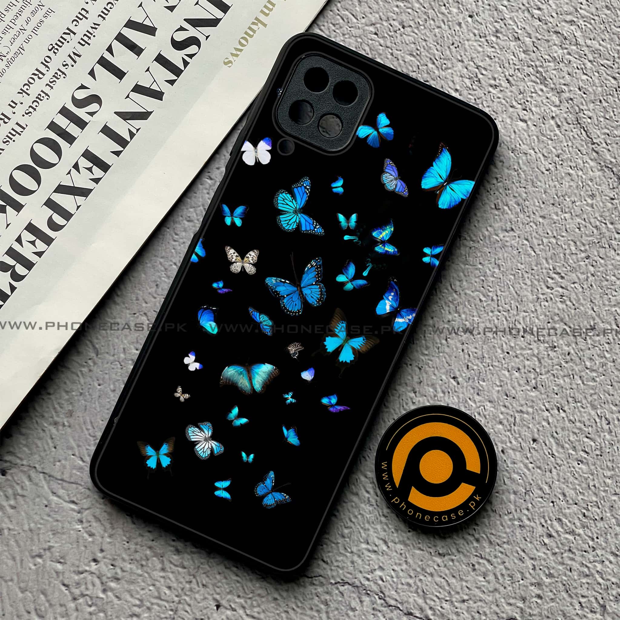 Samsung Galaxy A12 / A12 Nacho - Butterflies Design Series - Premium Printed Glass soft Bumper shock Proof Case
