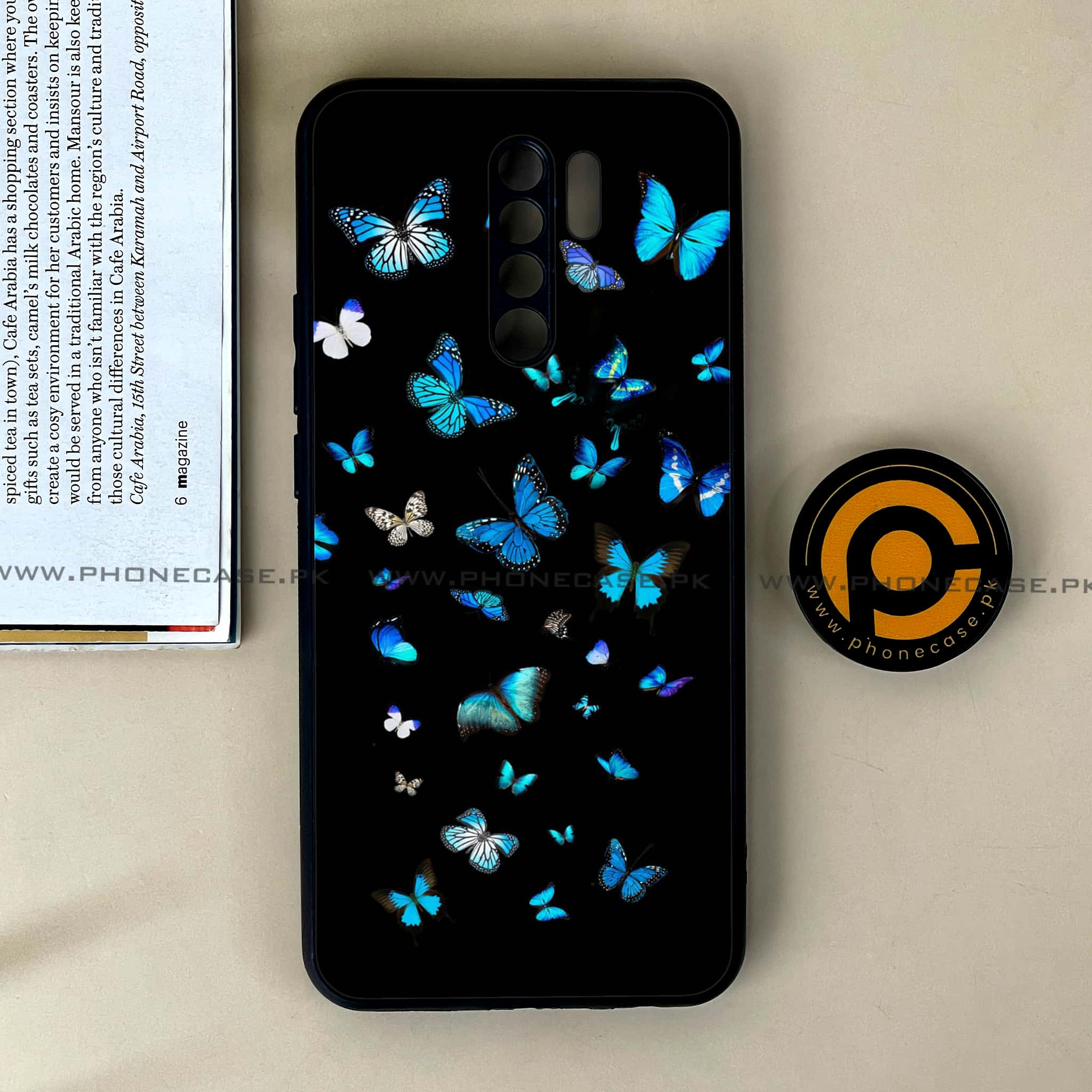 Xiaomi Redmi 9 - Butterflies Design Series - Premium Printed Glass soft Bumper shock Proof Case