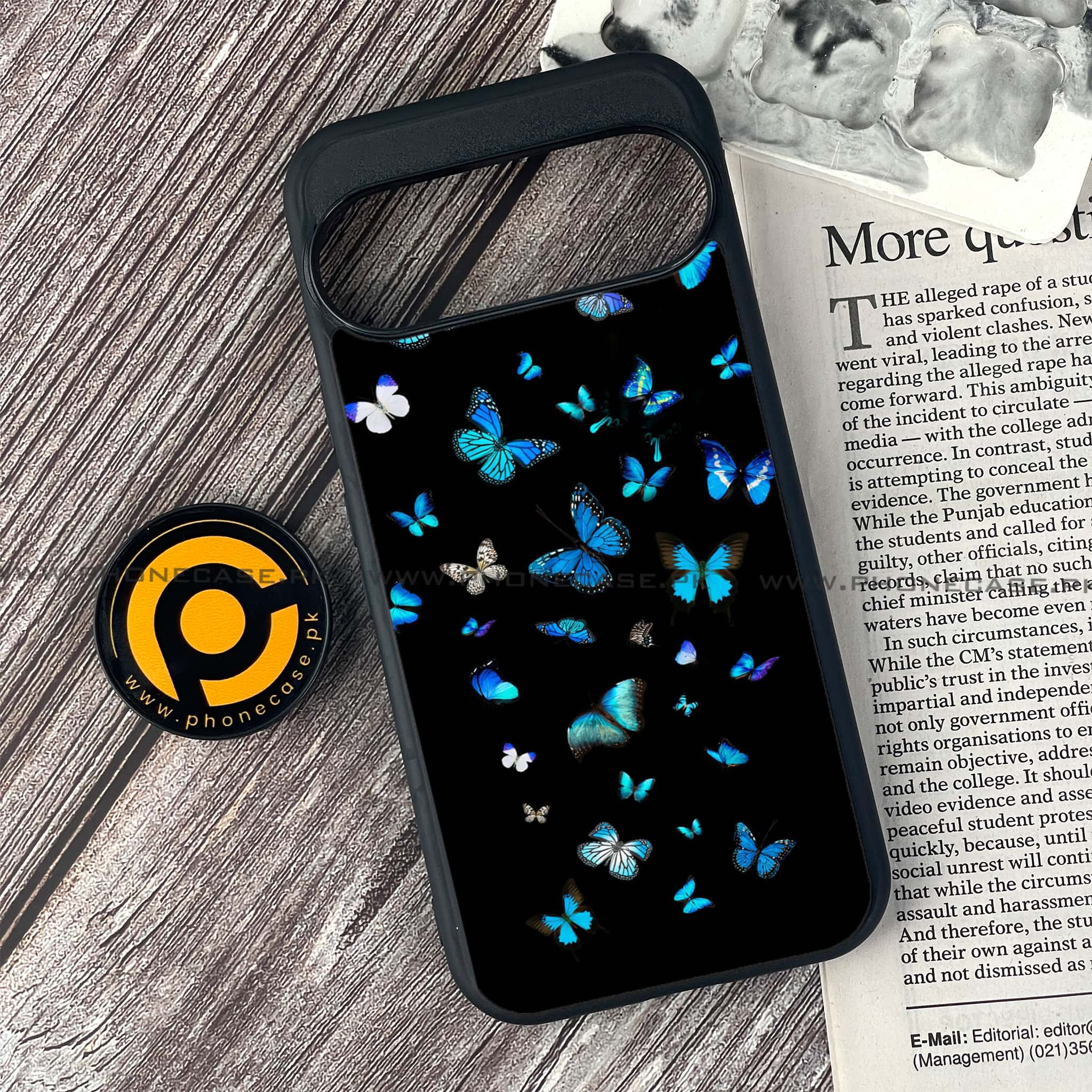 Google Pixel 9 Pro -  Butterflies Design Series - Premium Printed Glass soft Bumper shock Proof Case