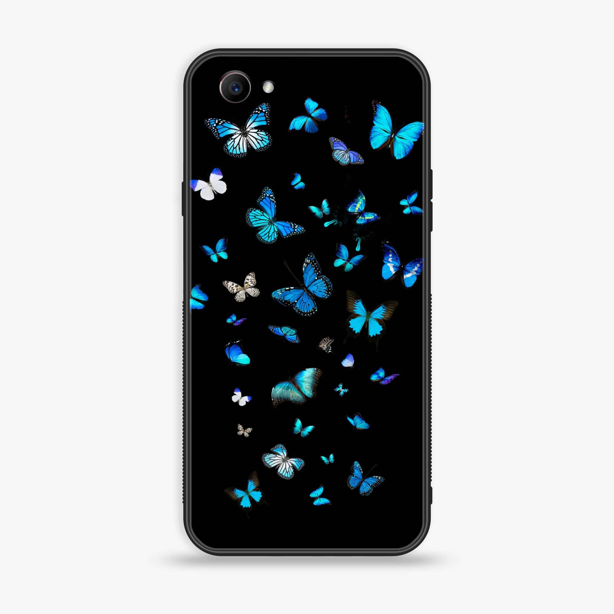 Oppo F7 Youth - Butterflies Design Series - Premium Printed Glass soft Bumper shock Proof Case