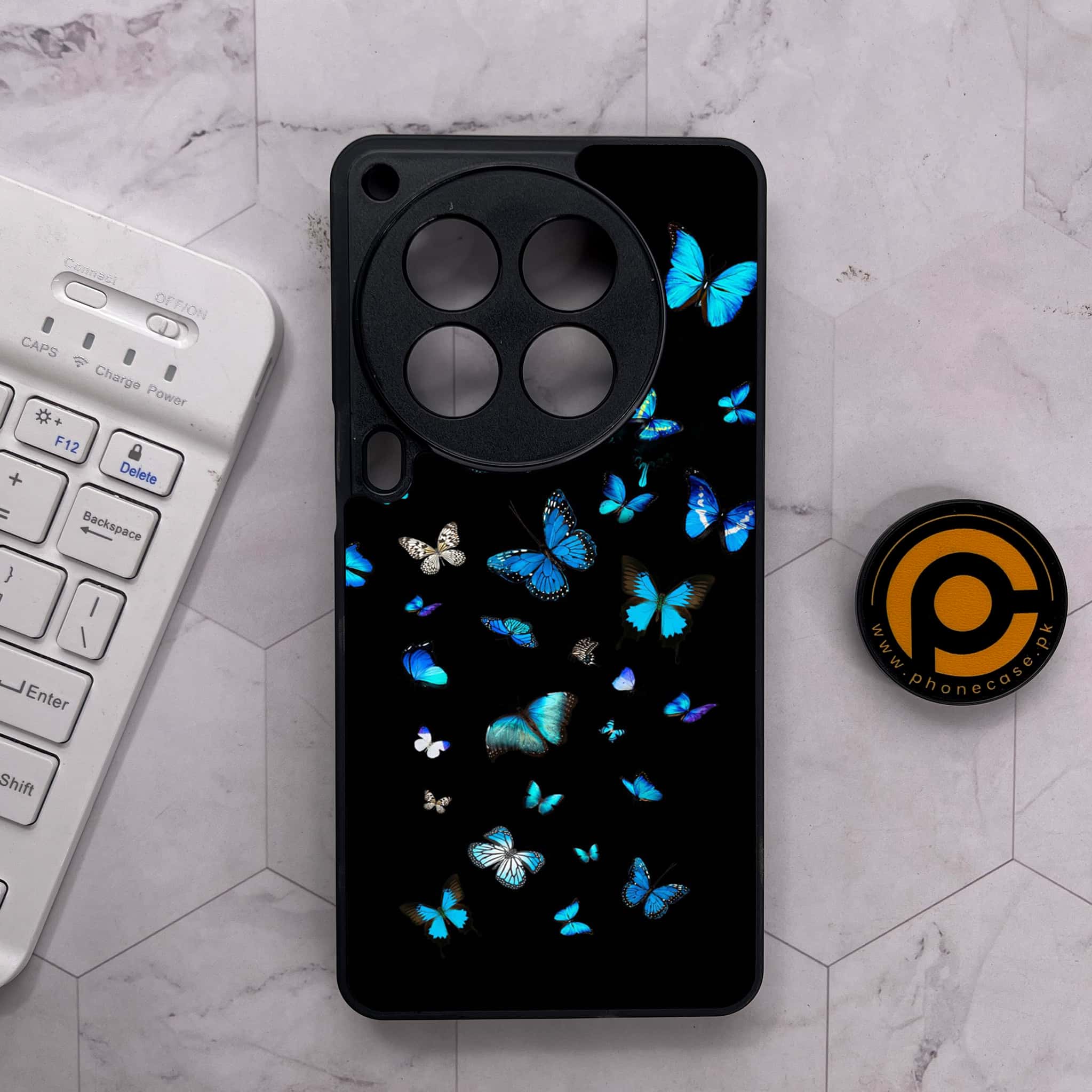Tecno Camon 30 Premier - Butterflies Design Series - Premium Metal Printed soft Bumper shock Proof Case