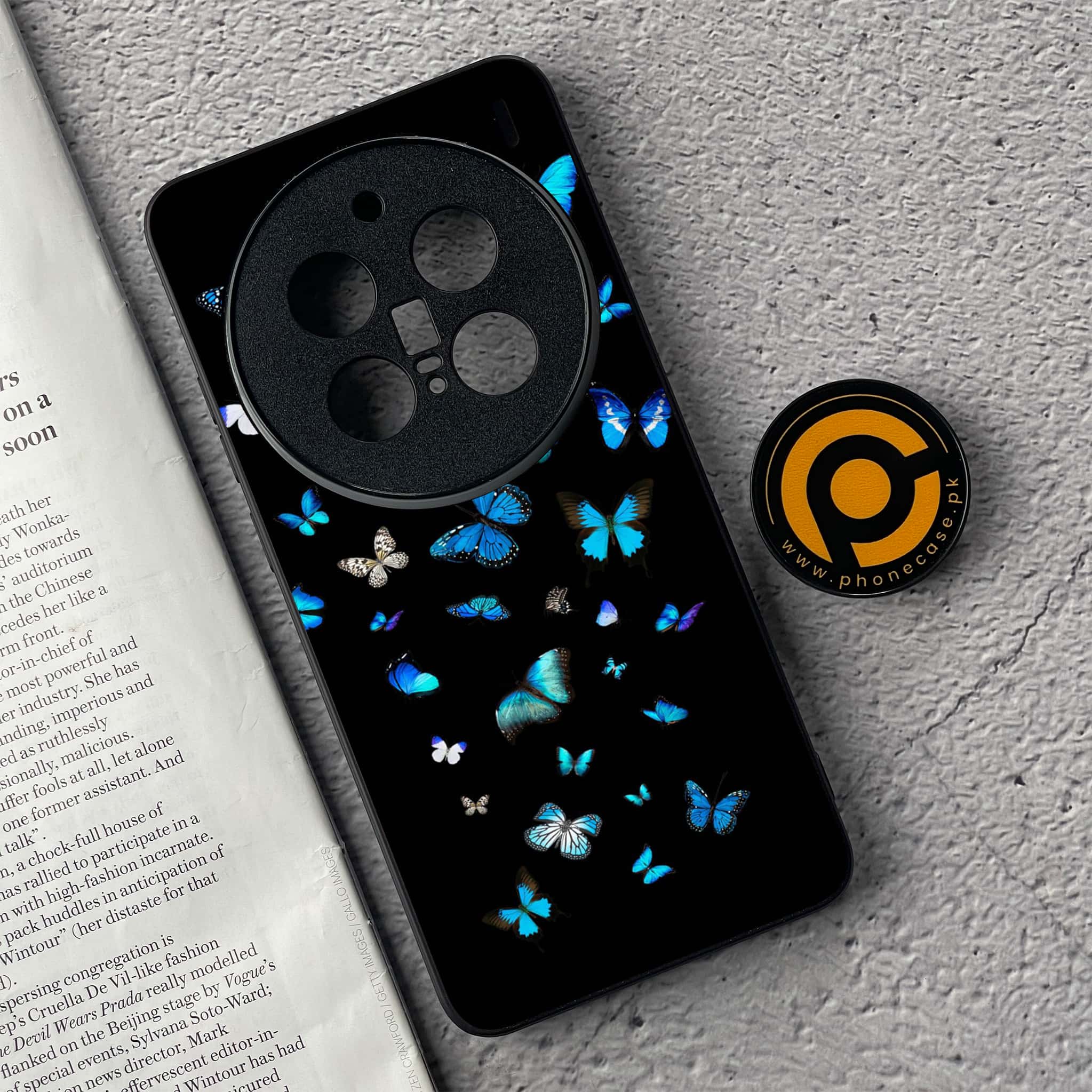 Vivo X200 Pro - Butterflies Design Series - Premium Metal  Printed soft Bumper shock Proof Case