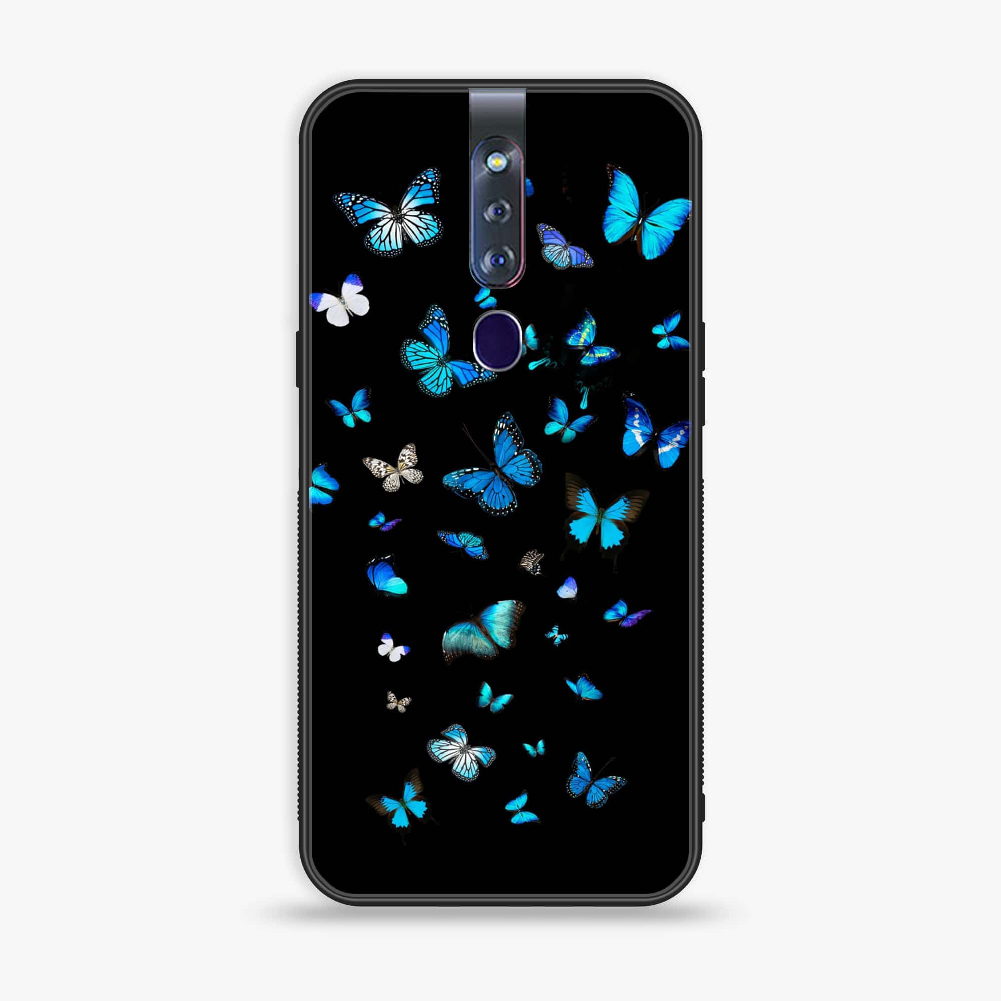 Oppo F11 Pro Butterflies Design Series Premium Printed Glass soft Bumper shock Proof Case