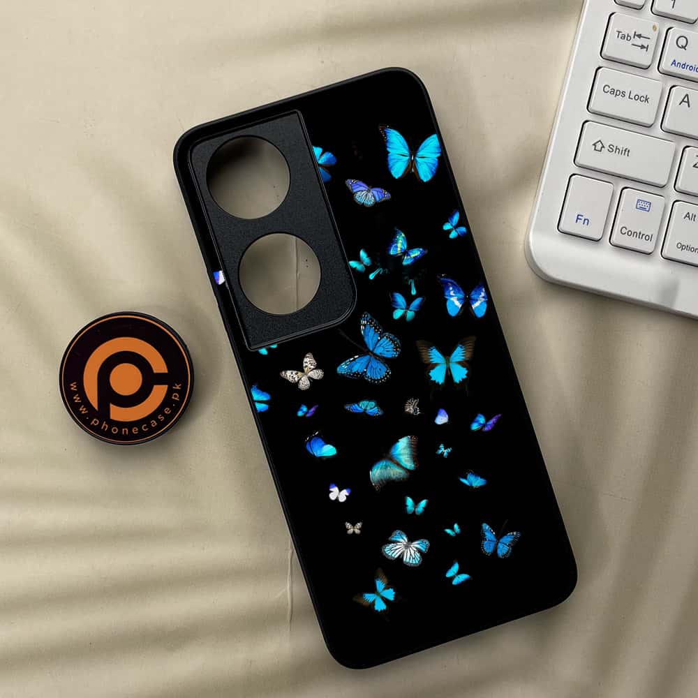 Honor X7b - Butterflies Design Series - Premium Metal  Printed soft Bumper shock Proof Case
