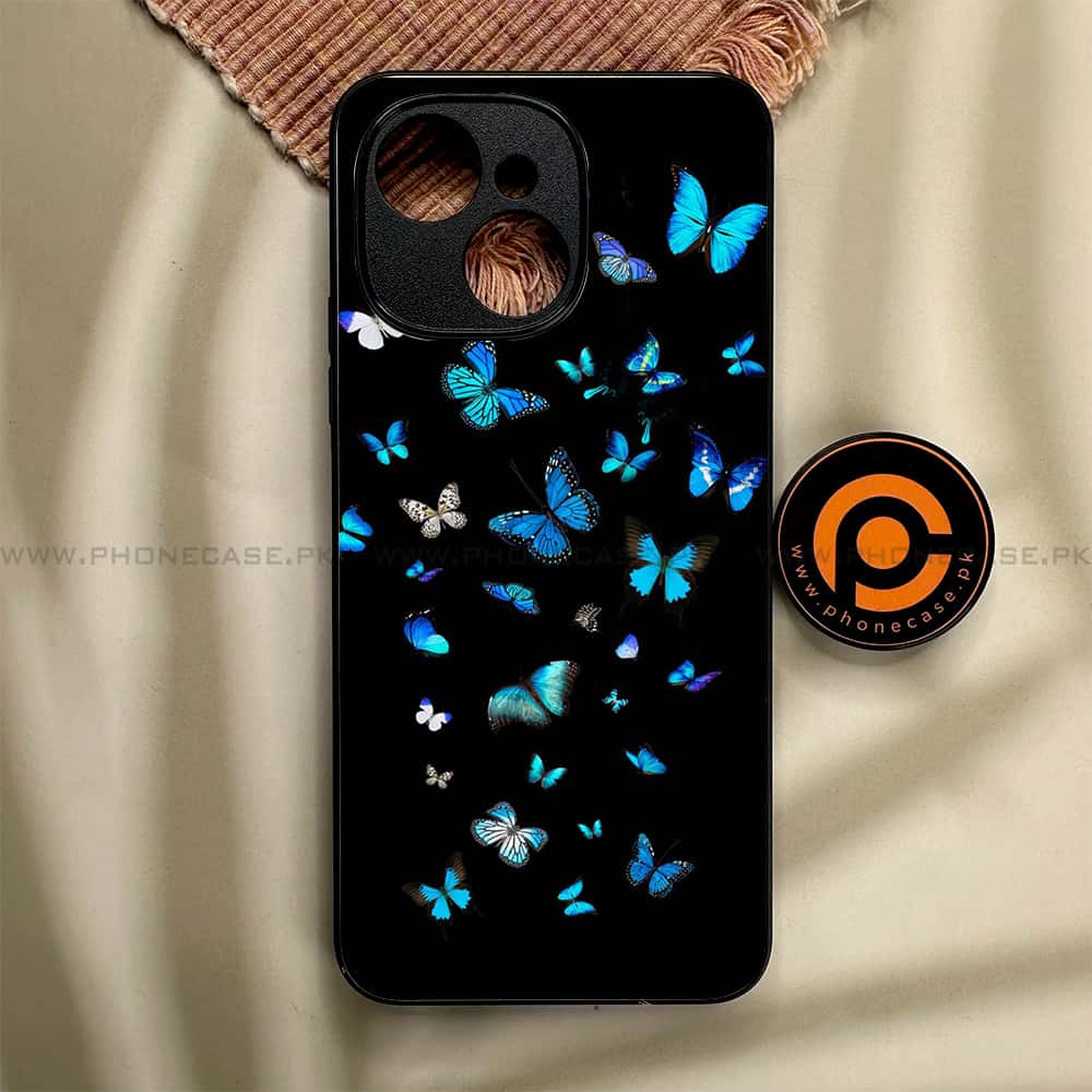 Tecno Spark 40C - Butterflies Design Series - Premium Metal Printed soft Bumper shock Proof Case