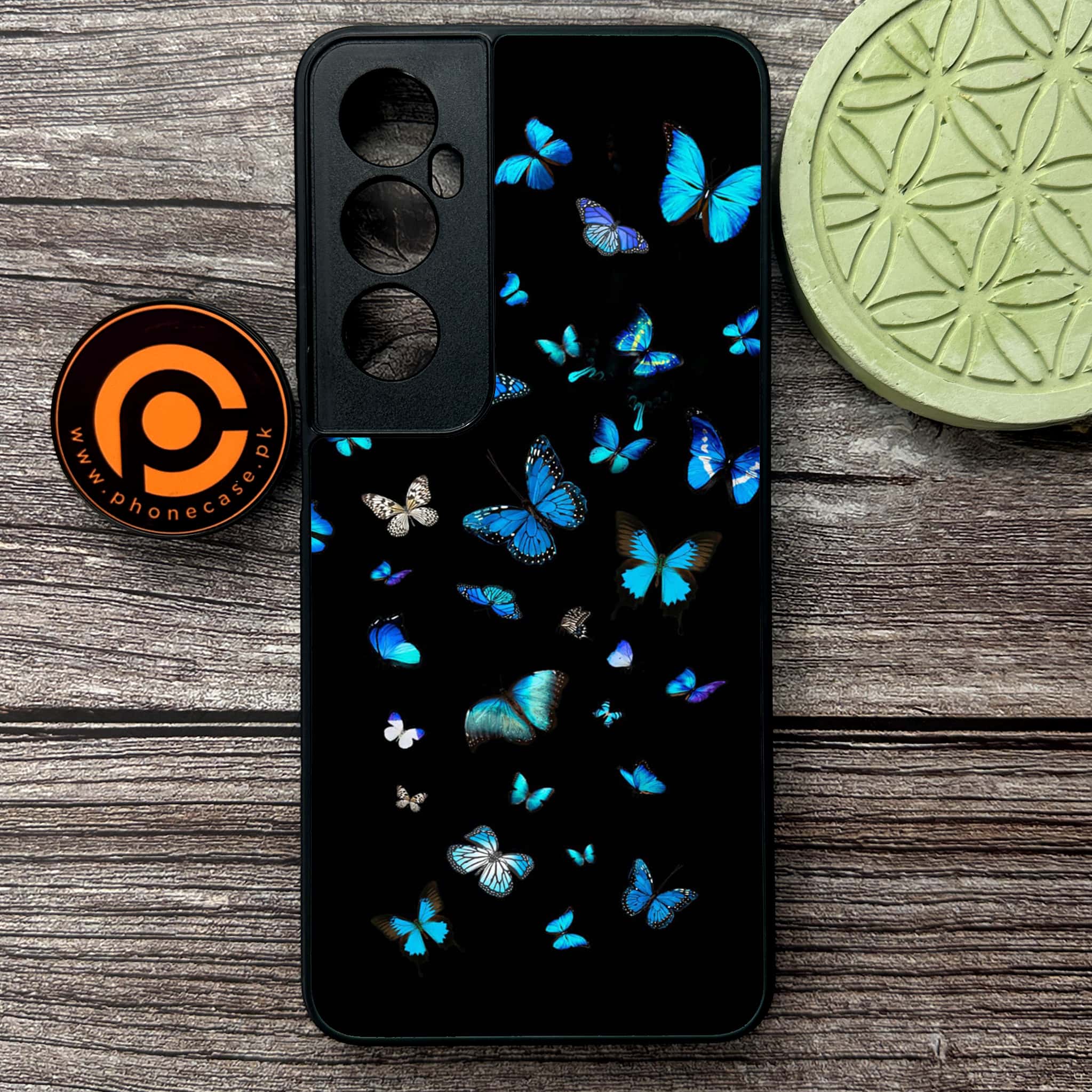 Realme C65  - Butterflies Design Series - Premium Metal Printed soft Bumper shock Proof Case