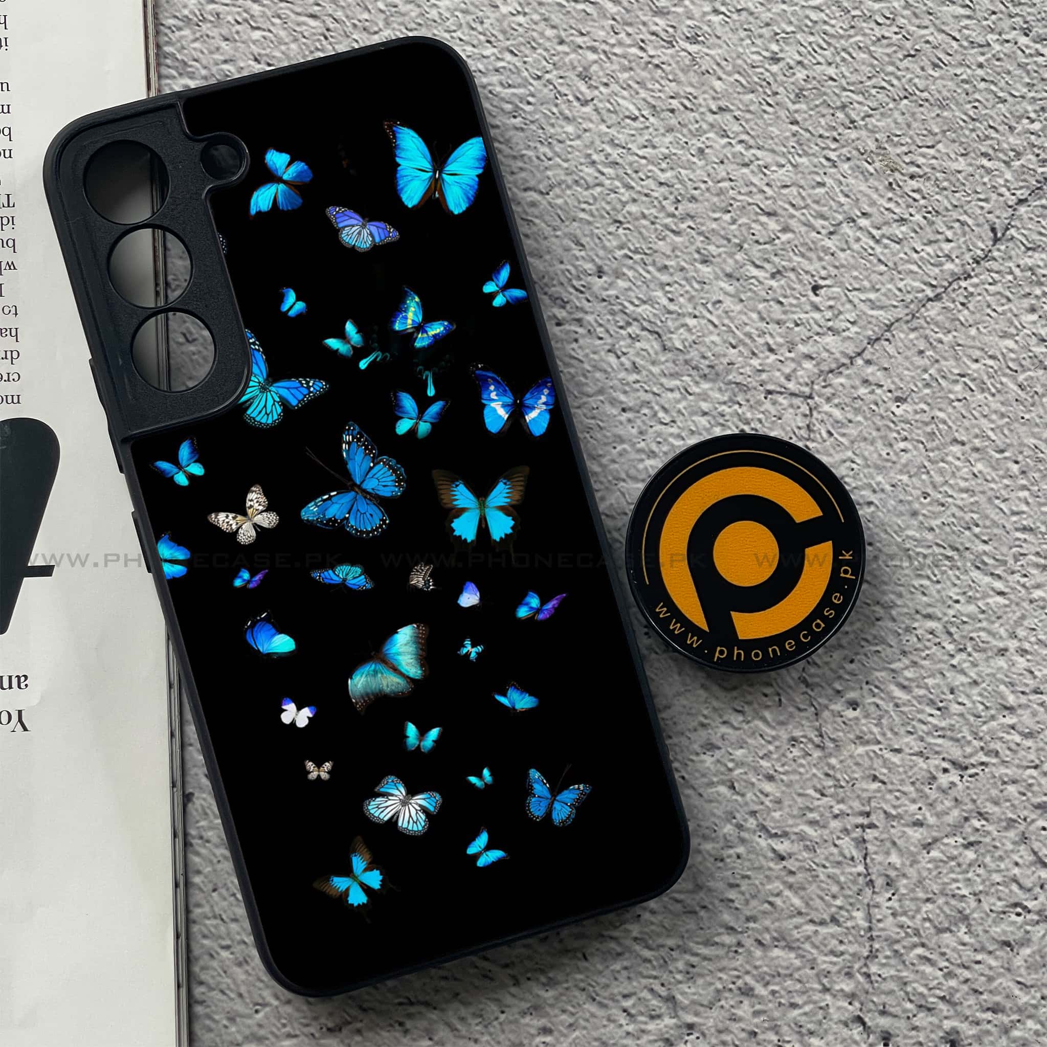 Samsung Galaxy S22 - Butterflies Design Series - Premium Metal Printed soft Bumper shock Proof Case