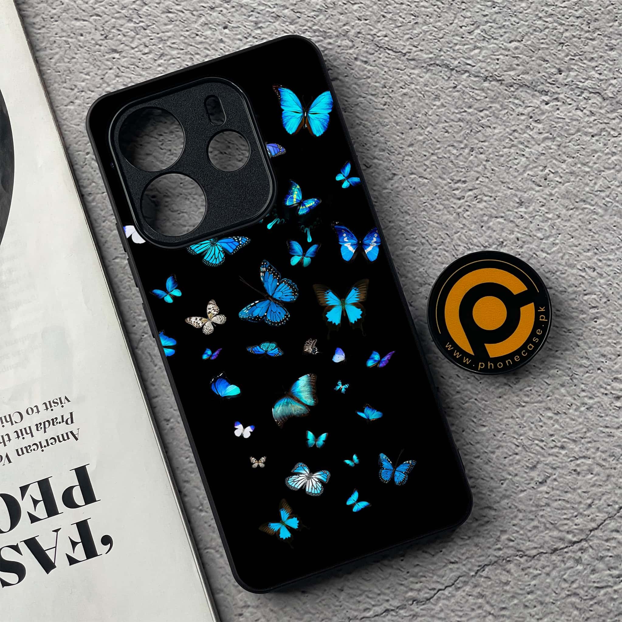 Xiaomi Redmi Note 14 - Butterflies Design Series - Premium Printed Glass soft Bumper shock Proof Case