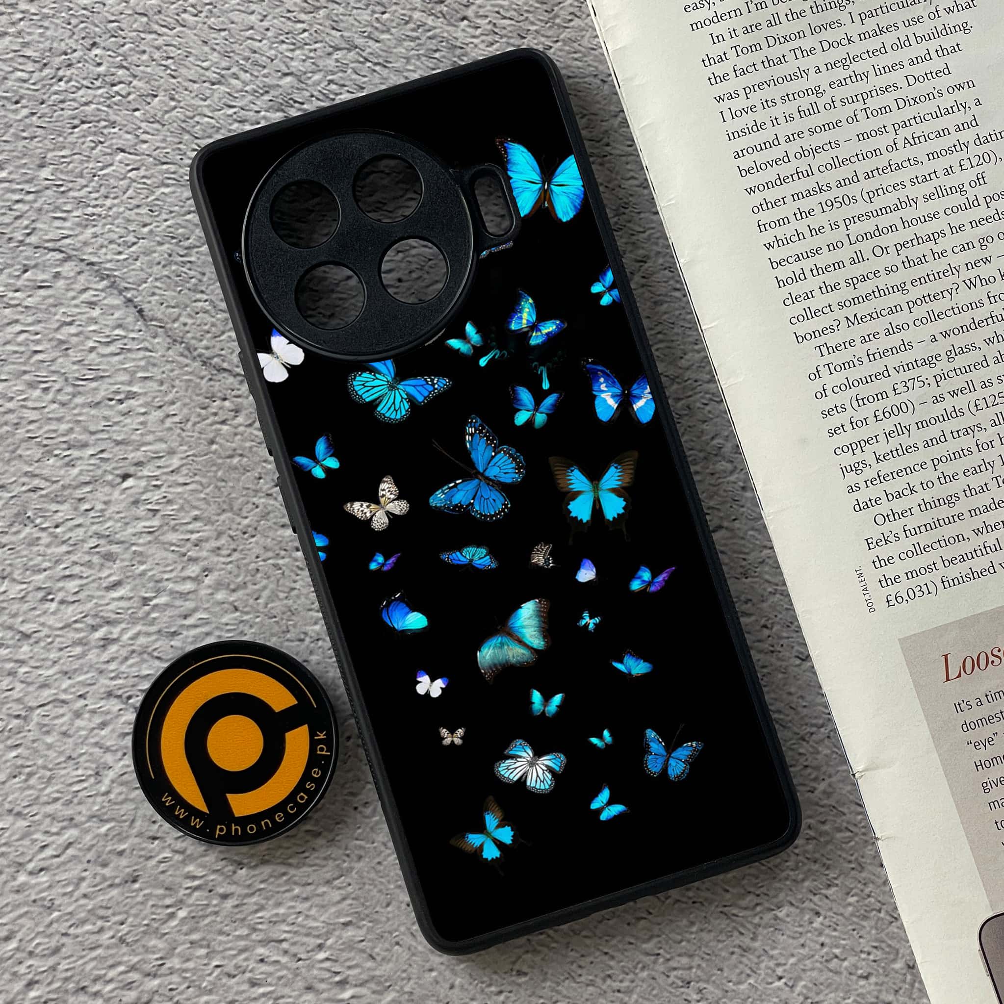 Tecno Spark 20 pro plus - Butterflies Design Series - Premium Metal Printed soft Bumper shock Proof Case
