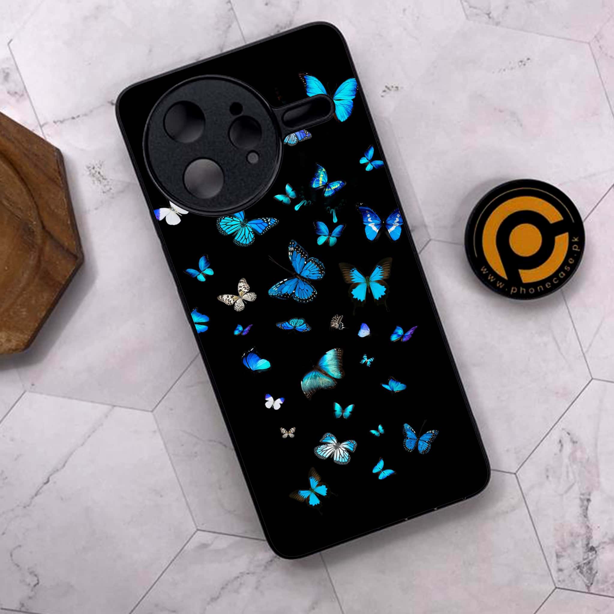 Xiaomi Poco F7 Ultra 5G - Butterflies Design Series - Premium Metal Printed soft Bumper shock Proof Case