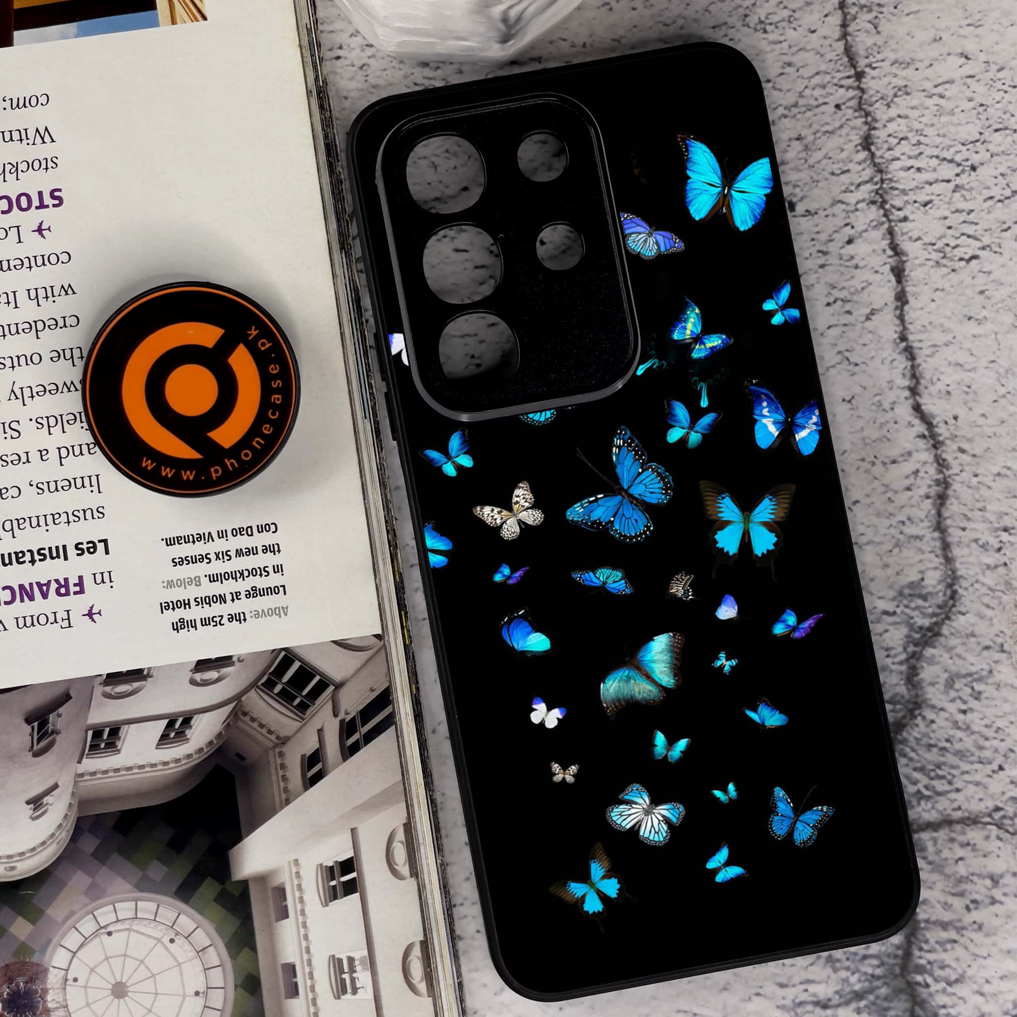 Vivo Y29 4G - Butterflies Design Series - Premium Metal Printed soft Bumper Shock Proof Case