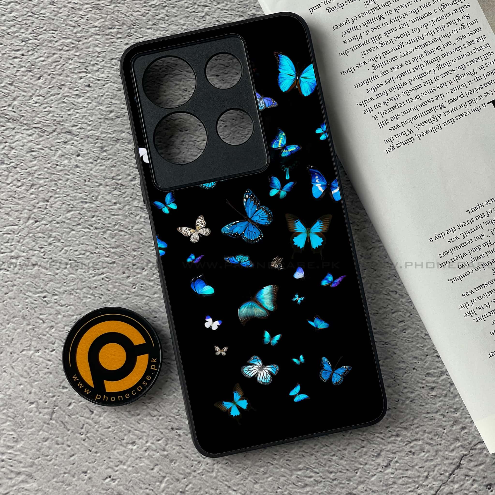 Infinix Note 30 - Butterflies Design Series - Premium Printed Glass soft Bumper shock Proof Case