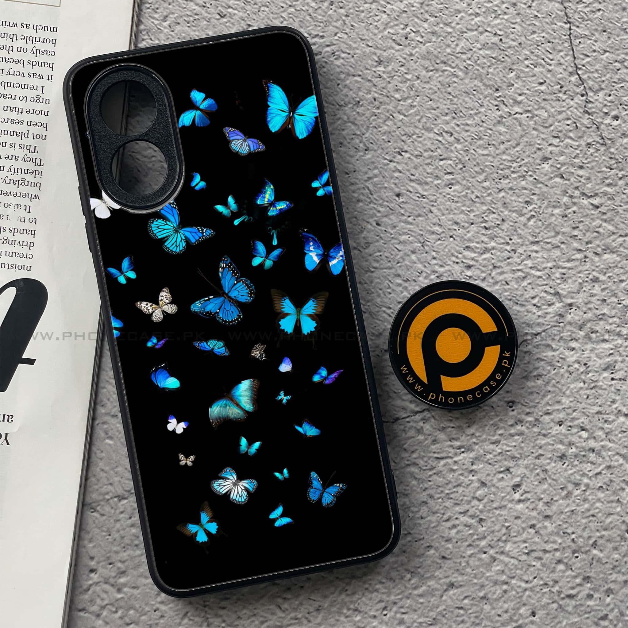 Oppo A18 4G - Butterflies Design Series - Premium Metal  Printed soft Bumper shock Proof Case