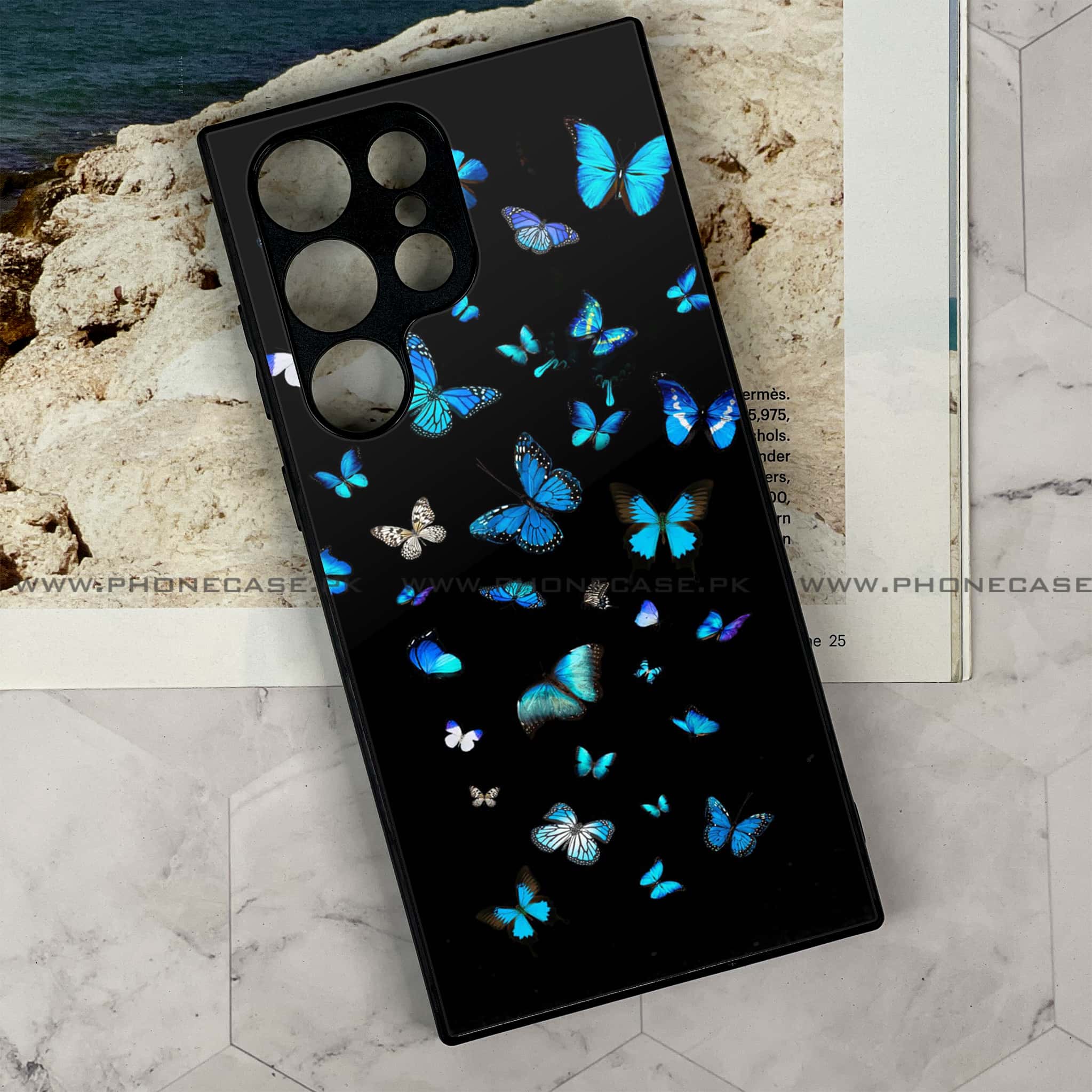 Samsung Galaxy S24 Ultra - Butterflies Design Series - Premium Metal Printed soft Bumper shock Proof Case