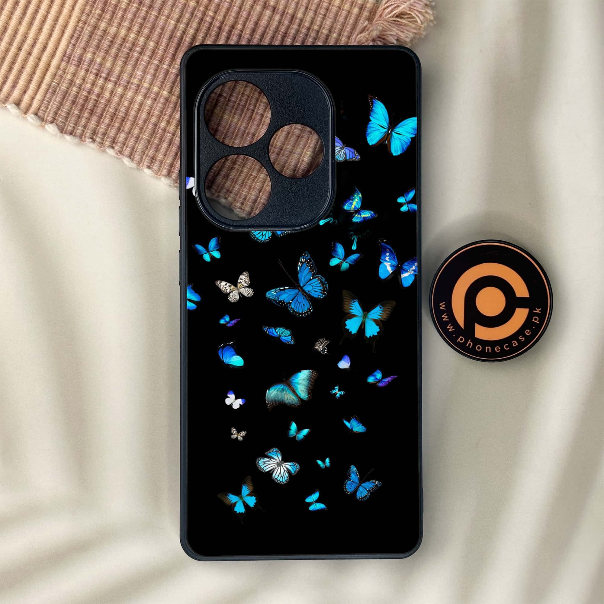 Realme GT 6 - Butterflies Design Series - Premium Metal Printed soft Bumper shock Proof Case