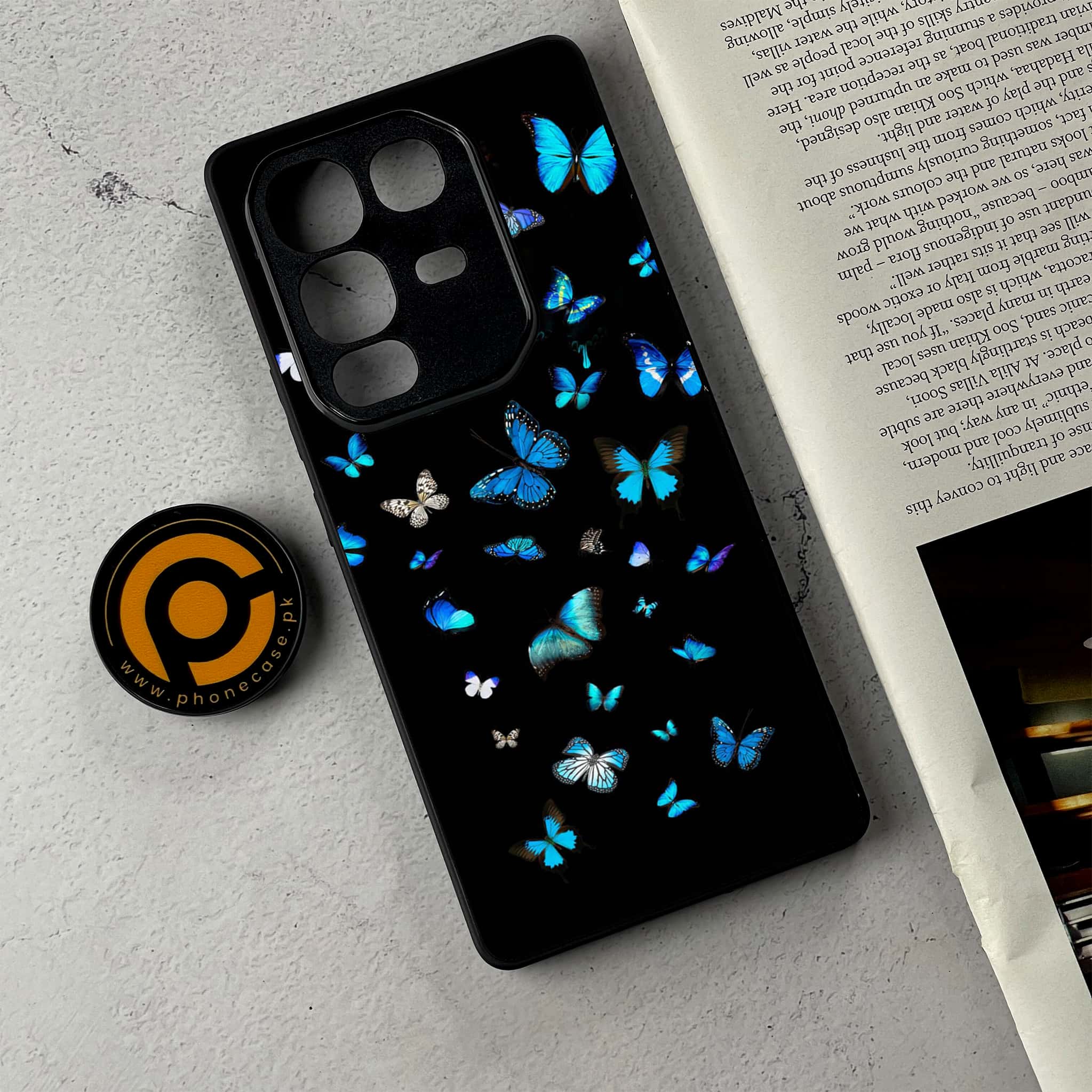 Infinix Note 50 Pro Plus - Butterflies Design Series - Premium Metal Printed Soft Bumper Shockproof Case