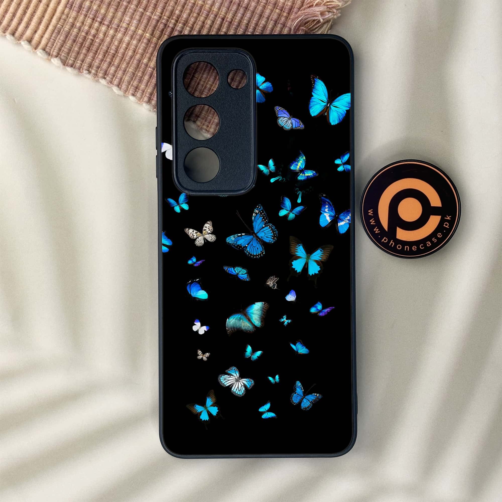 Oppo A5 2025 - Butterflies Design Series - Premium Metal Printed soft Bumper shock Proof Case