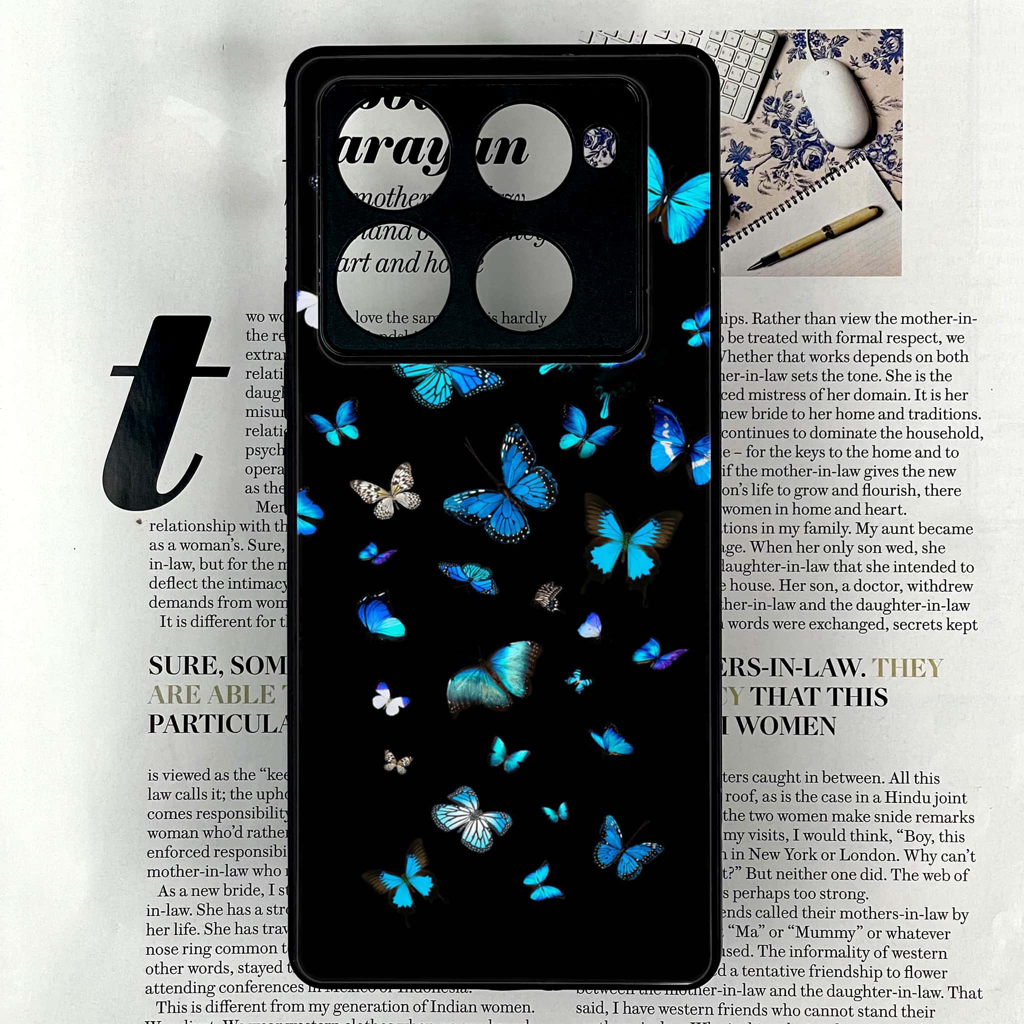 Infinix Note 40 Pro Plus - Butterflies Design Series - Premium Metal Printed soft Bumper shock Proof Case