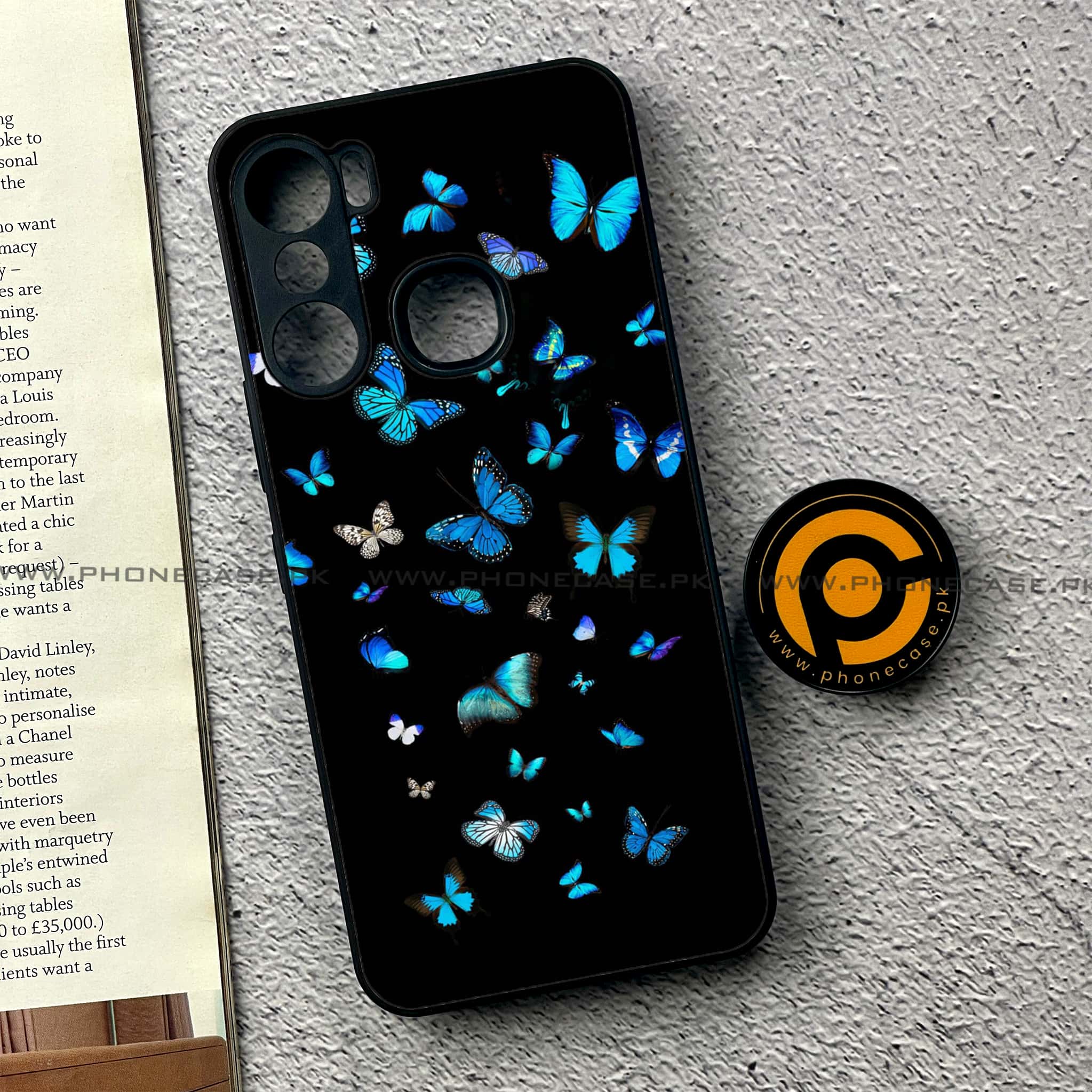 Infinix Hot 12 Pro - Butterflies Design - Premium Printed Metal soft Bumper shock Proof Case