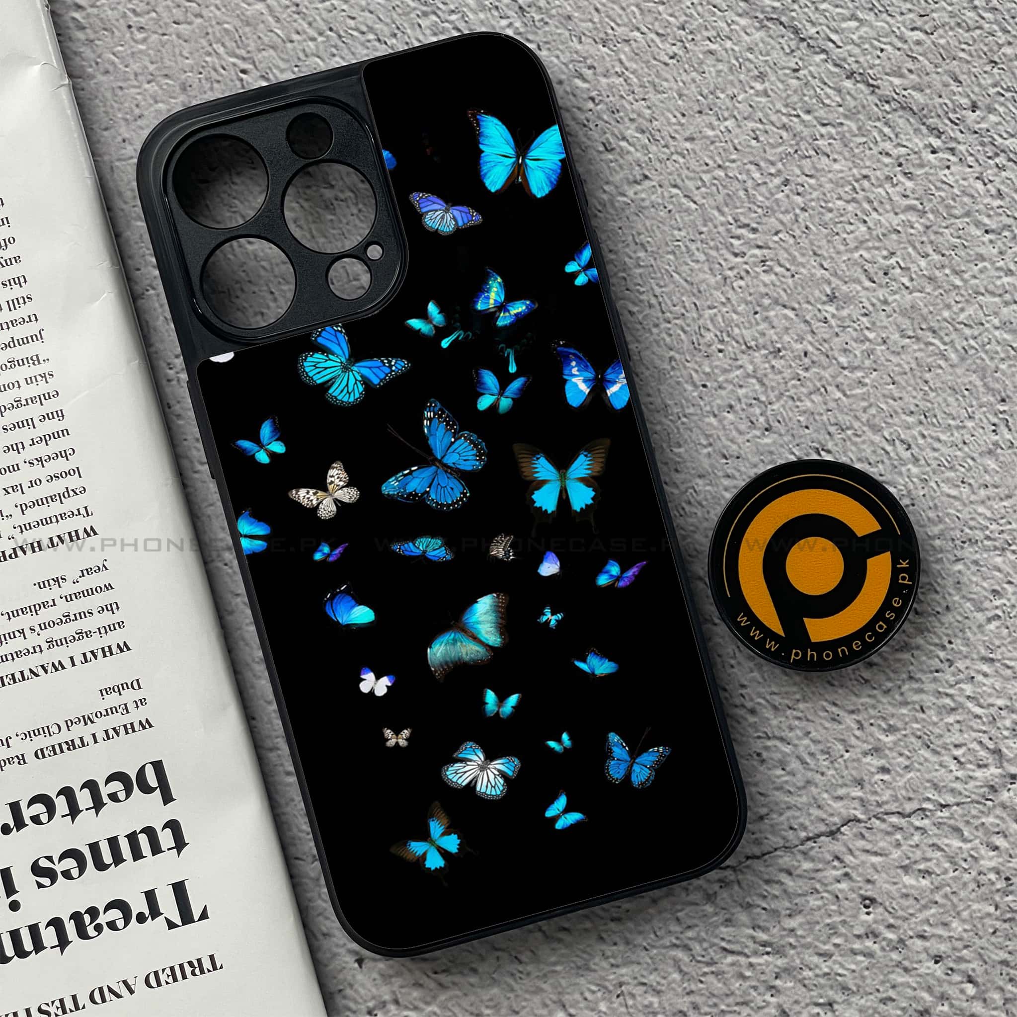 iPhone 15 Pro - Butterflies Design Series - Premium Metal Printed soft Bumper shock Proof Case