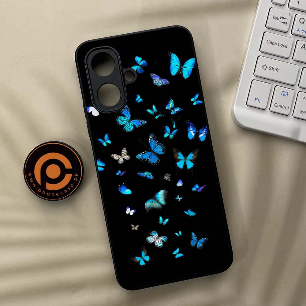 Tecno Spark Go 2 - Butterflies Design Series - Premium Metal Printed soft Bumper Shock Proof Case