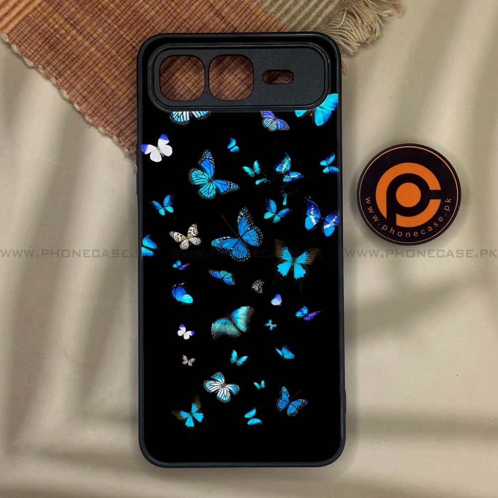 Infinix Smart 10 Plus - Butterflies Design Series - Premium Metal Printed soft Bumper shock Proof Case