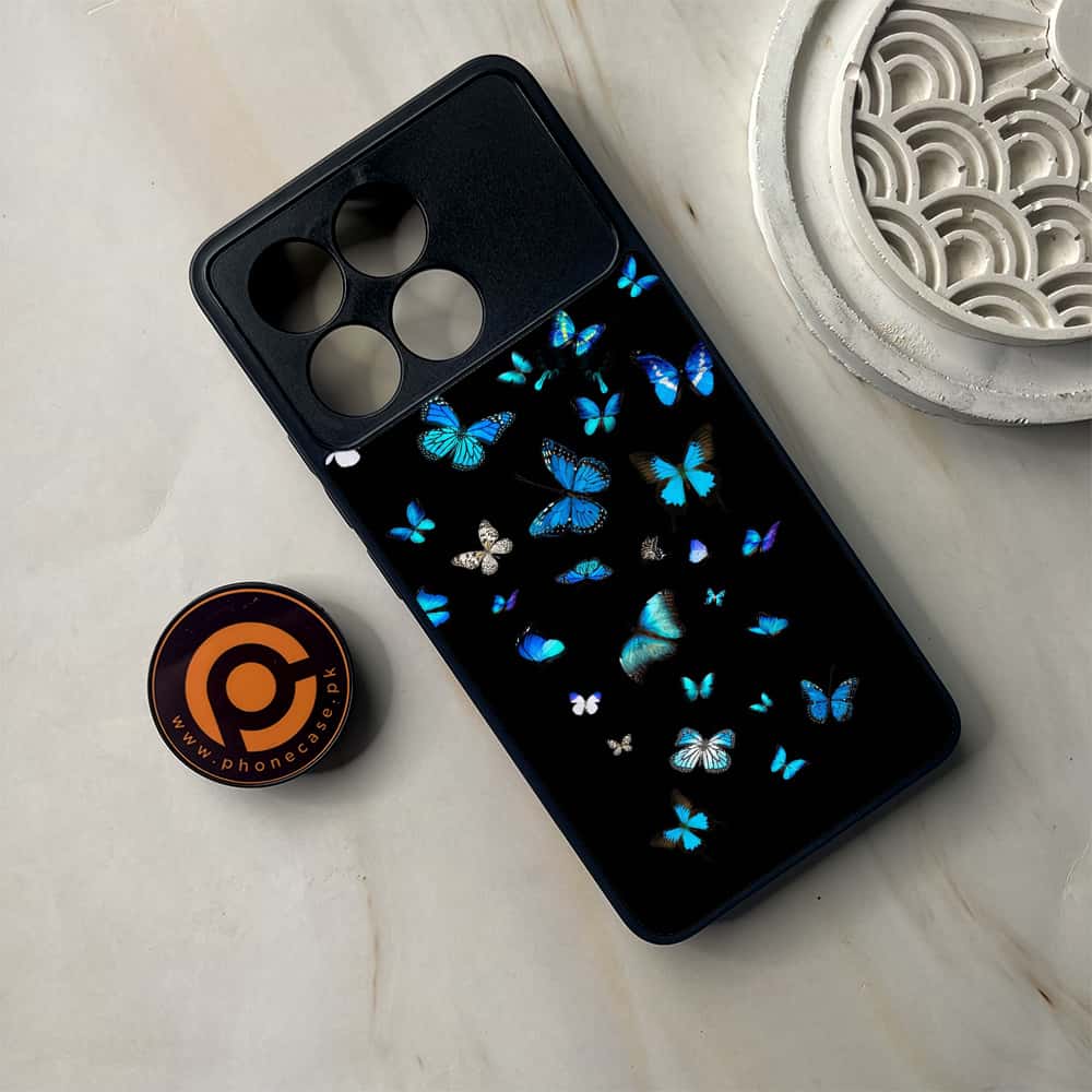 Xiaomi Poco F6 Pro - Butterflies Design Series - Premium Metal Printed soft Bumper shock Proof Case