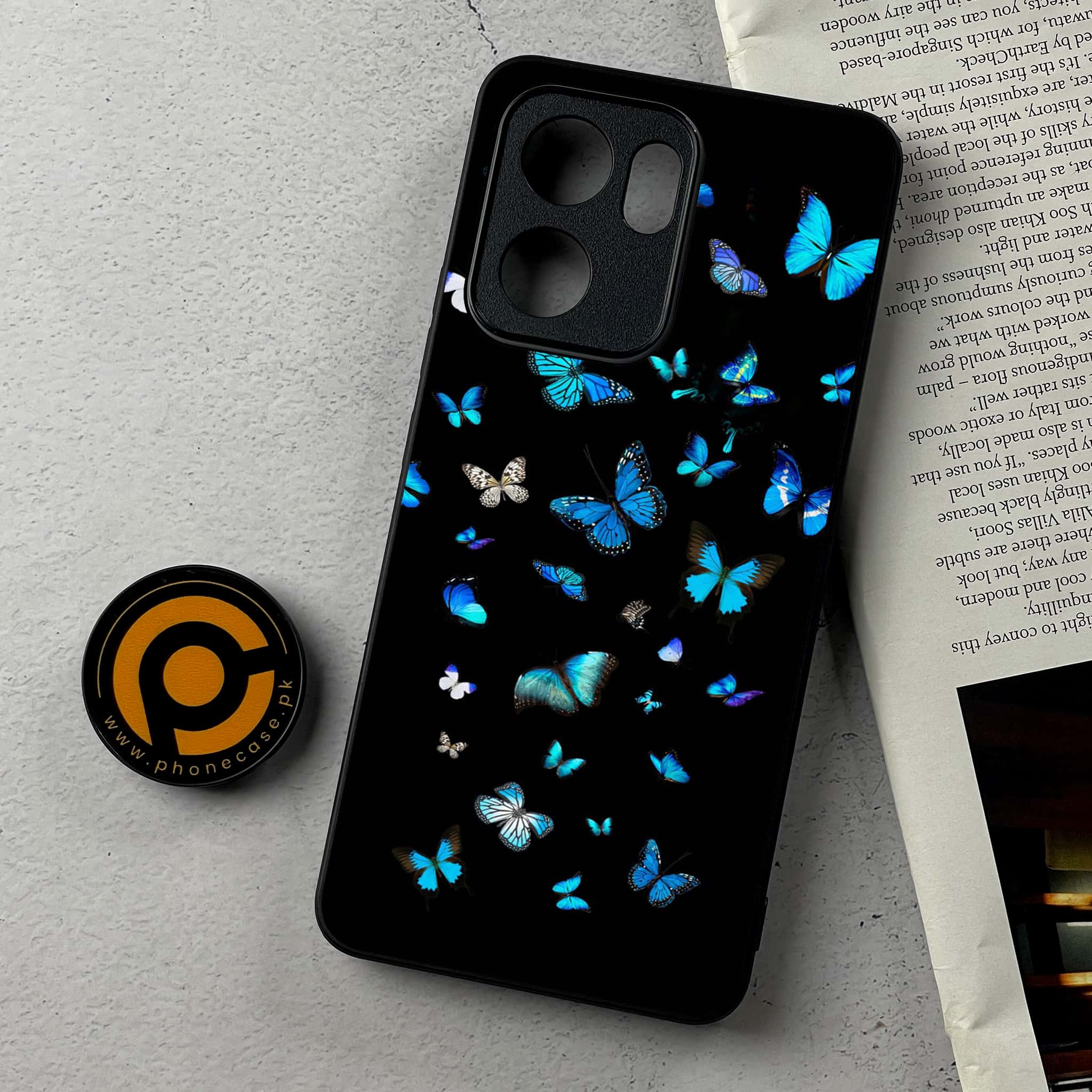 Oppo Reno 13F - Butterflies Design Series - Premium Metal Printed Soft Bumper Shockproof Case