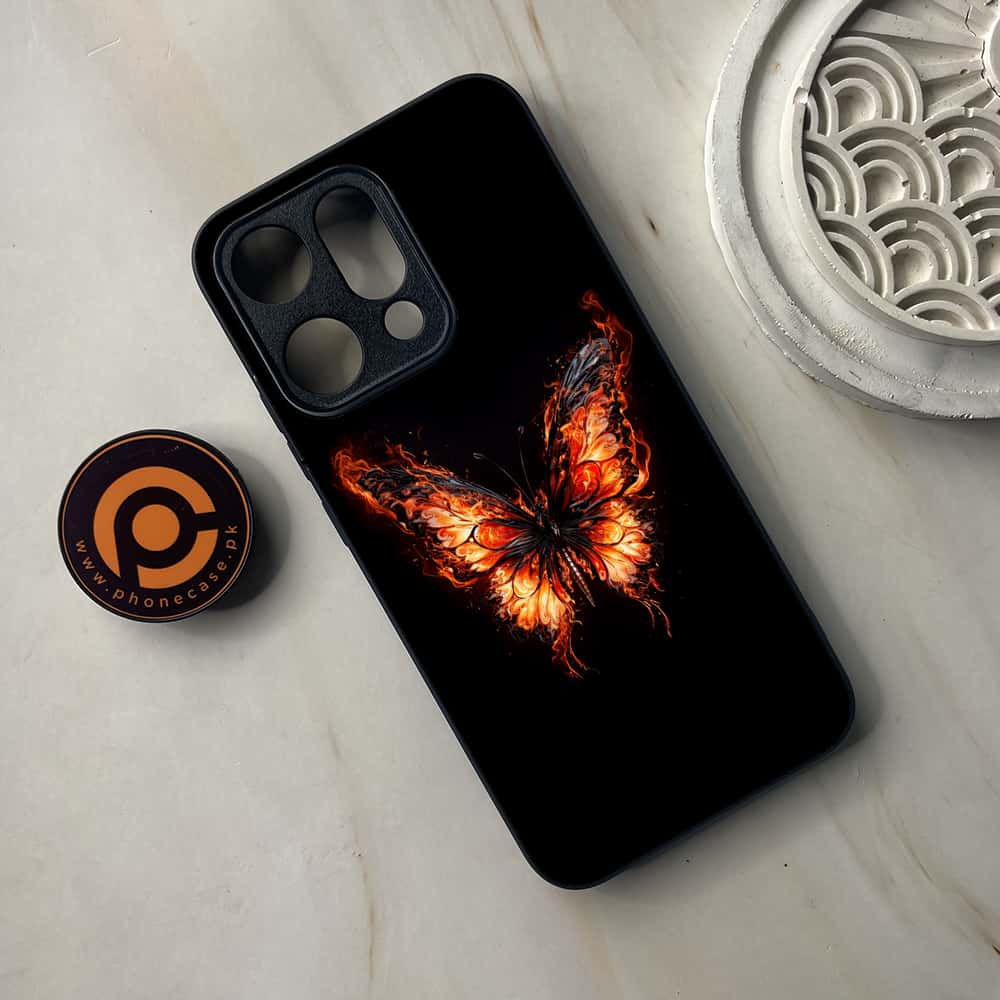 Oppo Reno 14 5G - Butterflies Design Series - Premium Metal Printed soft Bumper shock Proof Case
