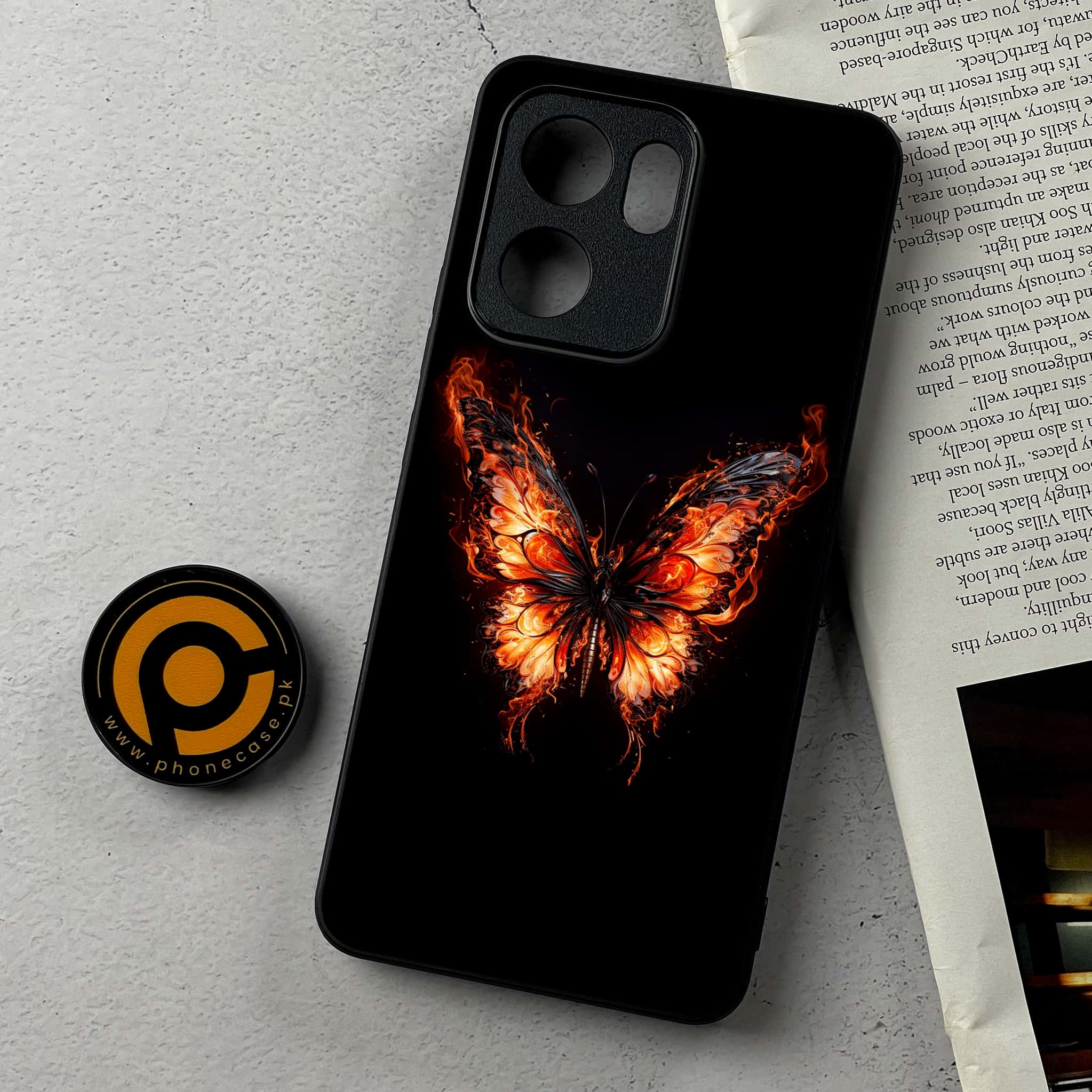 Oppo Reno 13F - Butterflies Design Series - Premium Metal Printed Soft Bumper Shockproof Case