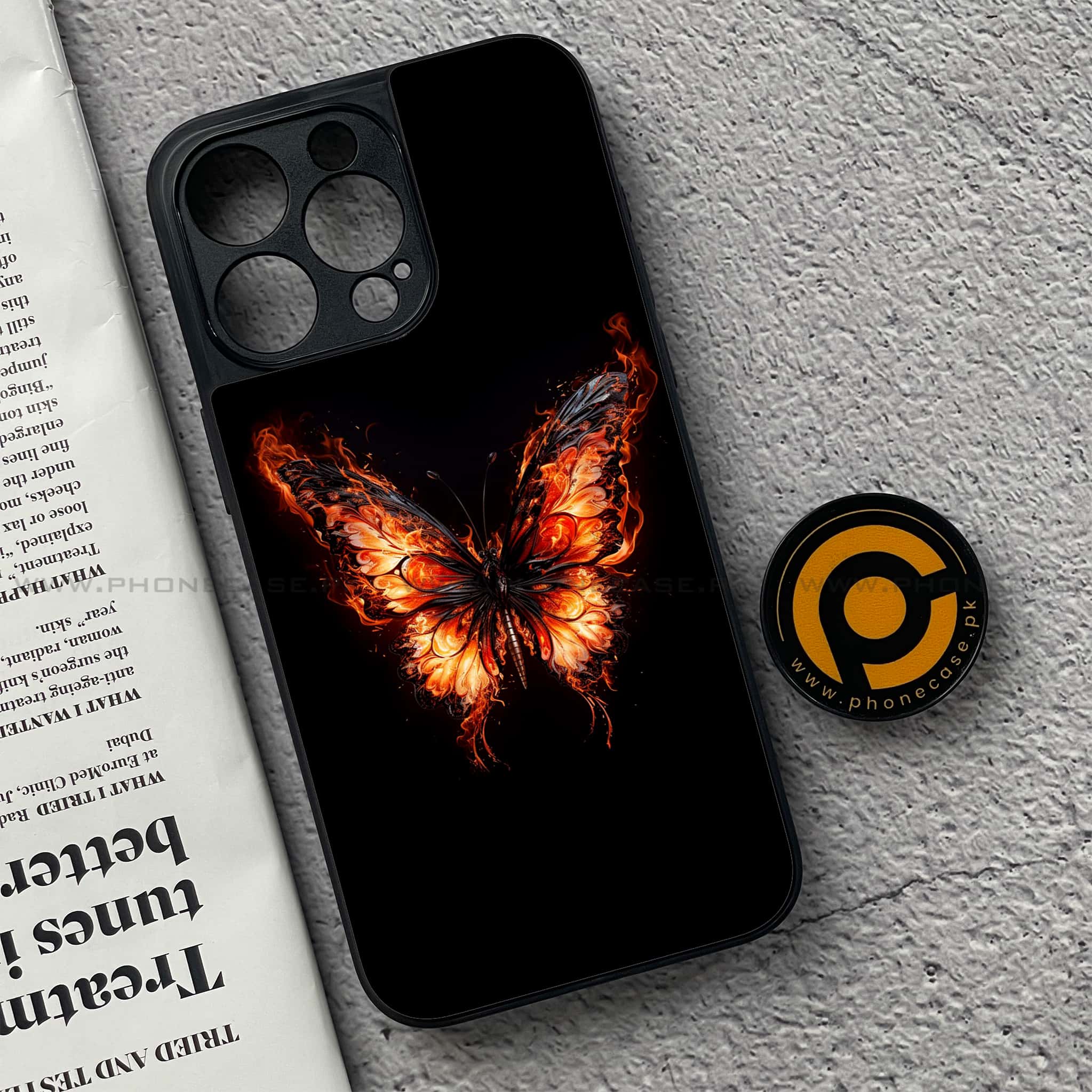 iPhone 15 Pro - Butterflies Design Series - Premium Metal Printed soft Bumper shock Proof Case