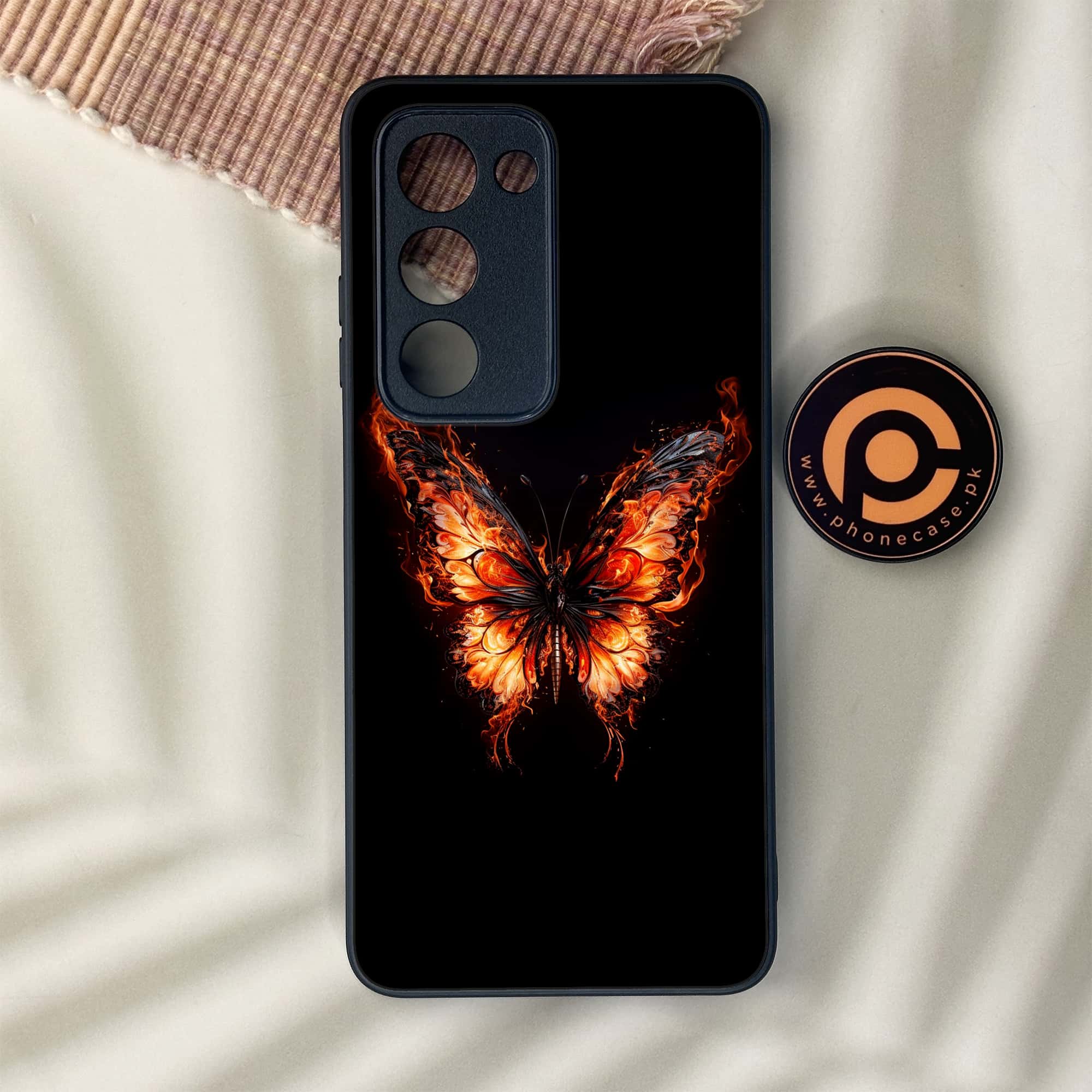 Oppo A5 2025 - Butterflies Design Series - Premium Metal Printed soft Bumper shock Proof Case